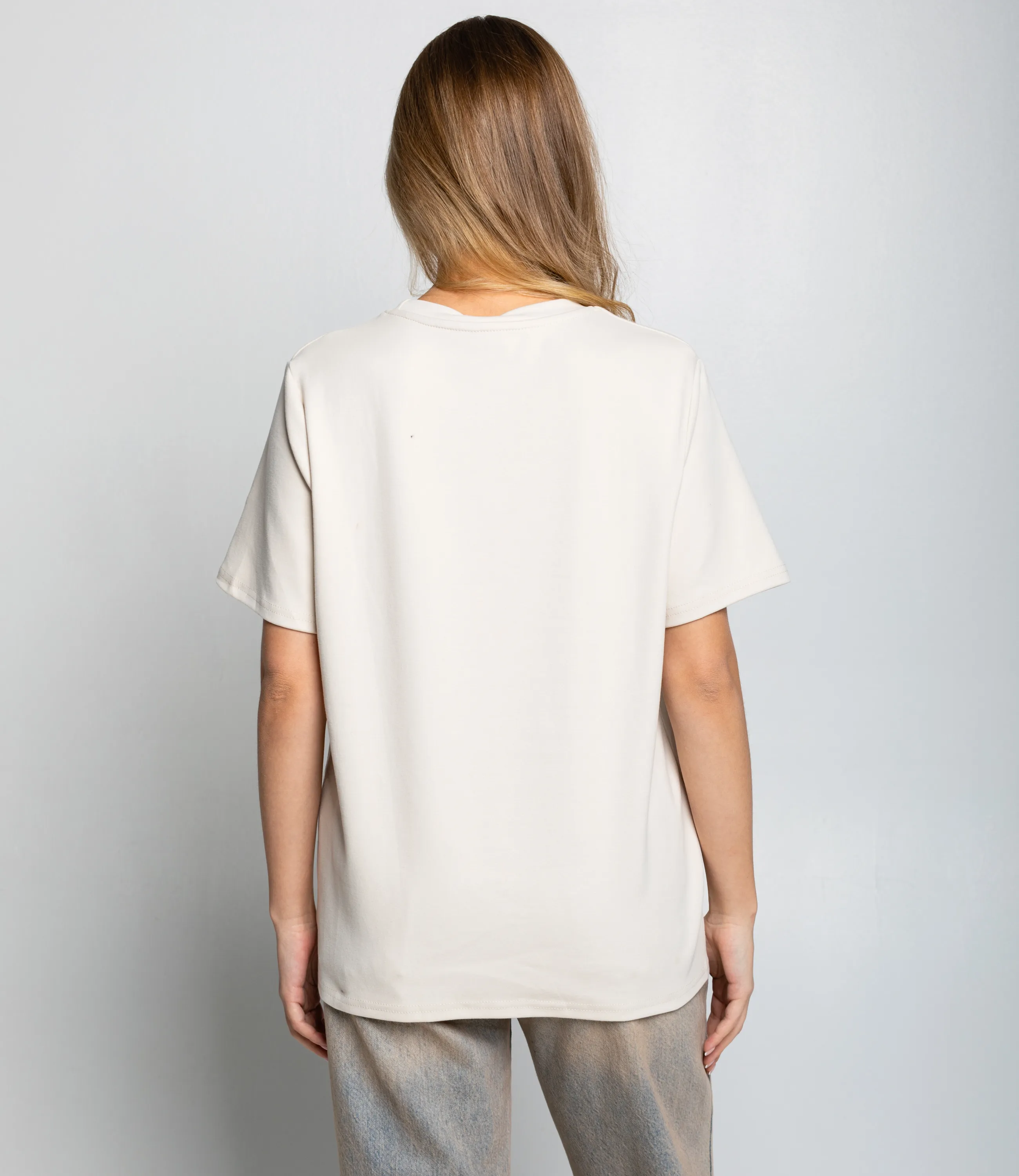 Футболка #КТ6117, светло-бежевый - фото 3