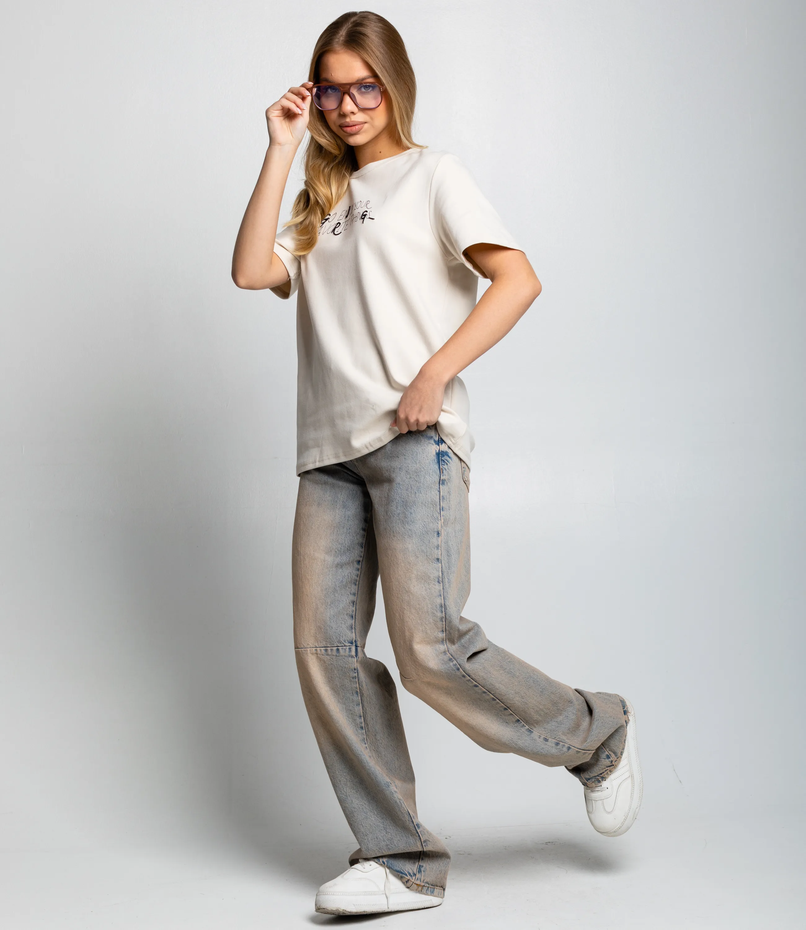 Футболка #КТ6117, светло-бежевый - фото 4