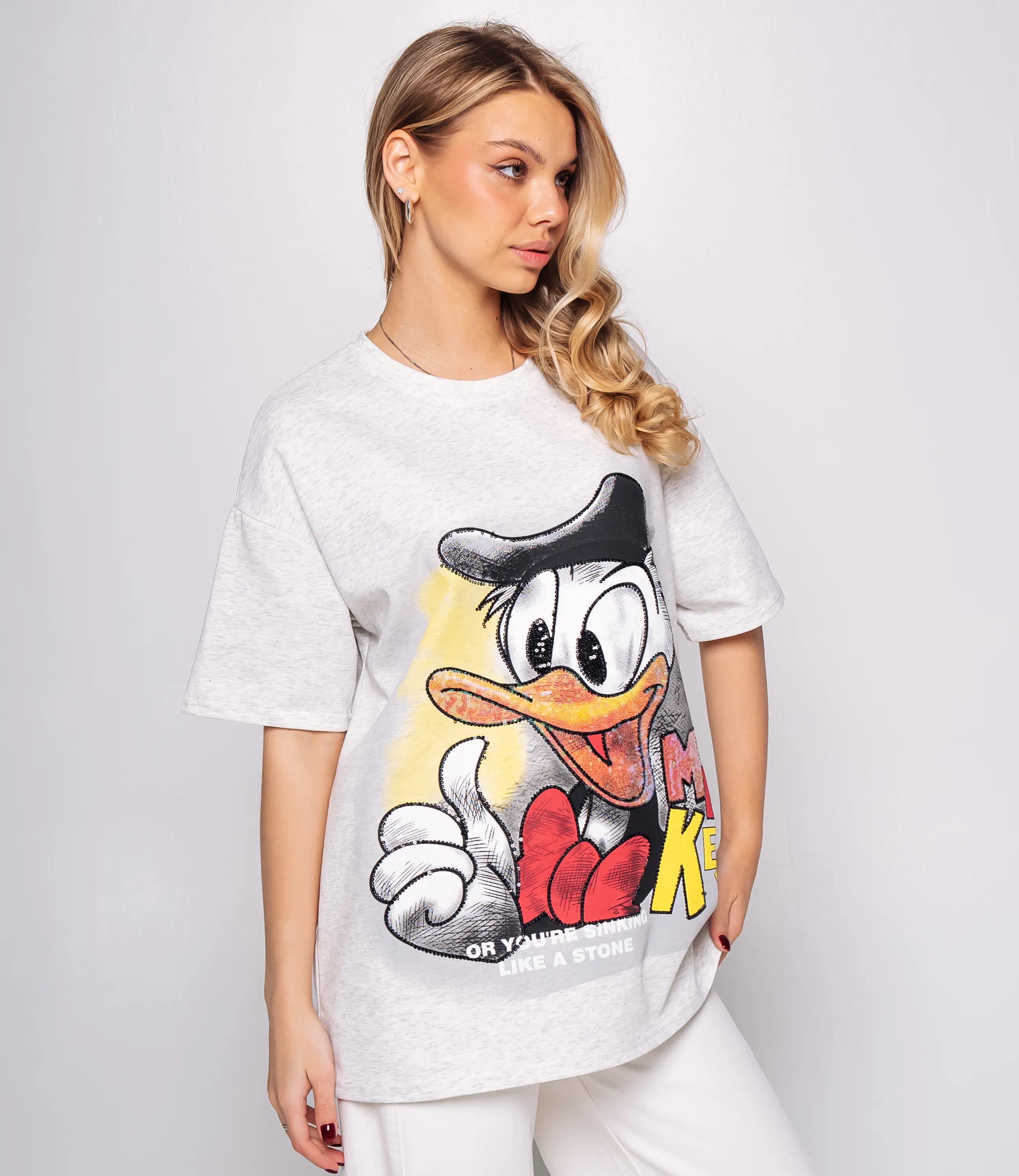 Футболка #КТ2546, серый меланж - фото 2