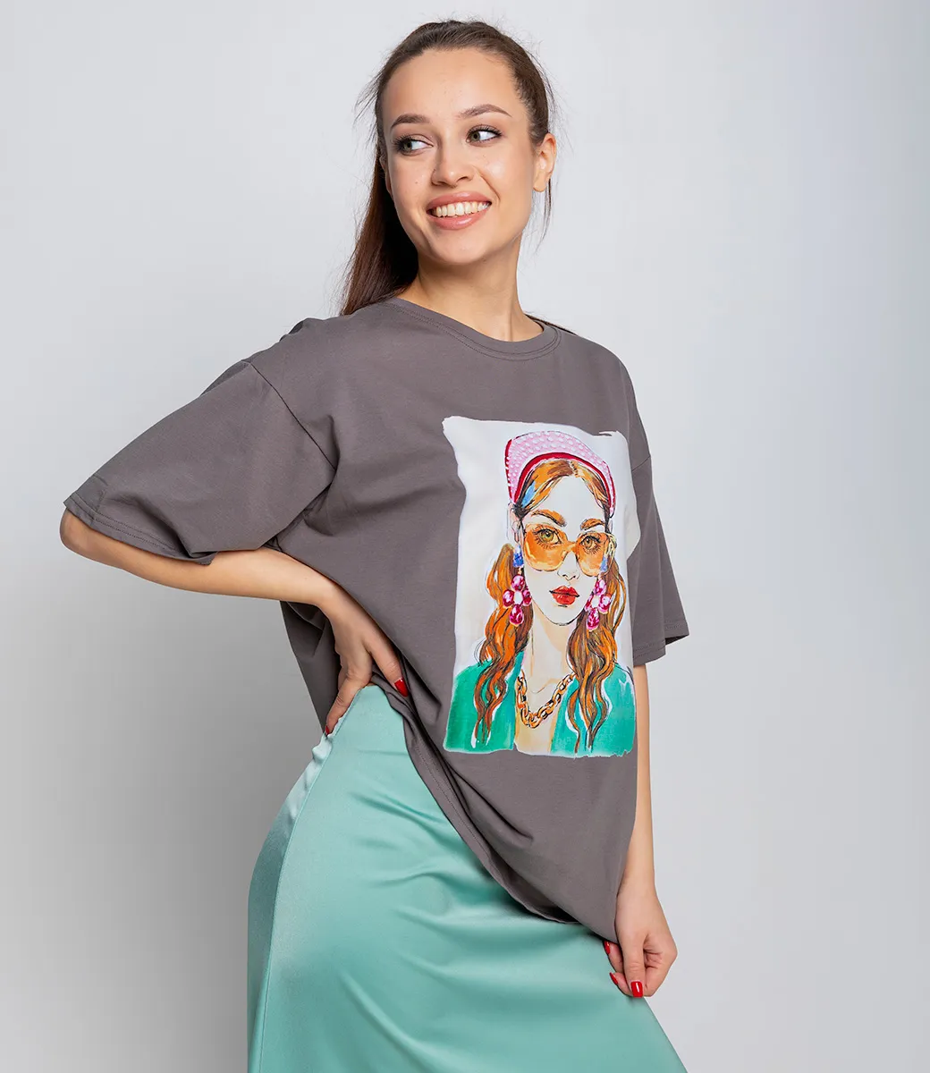 Футболка #КТ392, графит - фото 2