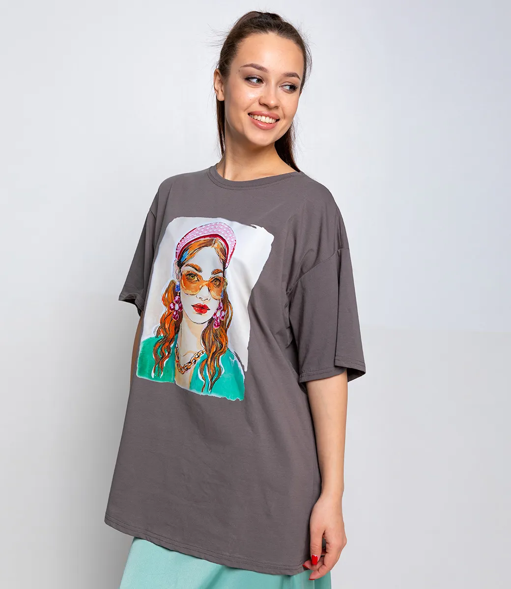Футболка #КТ392, графит - фото 3