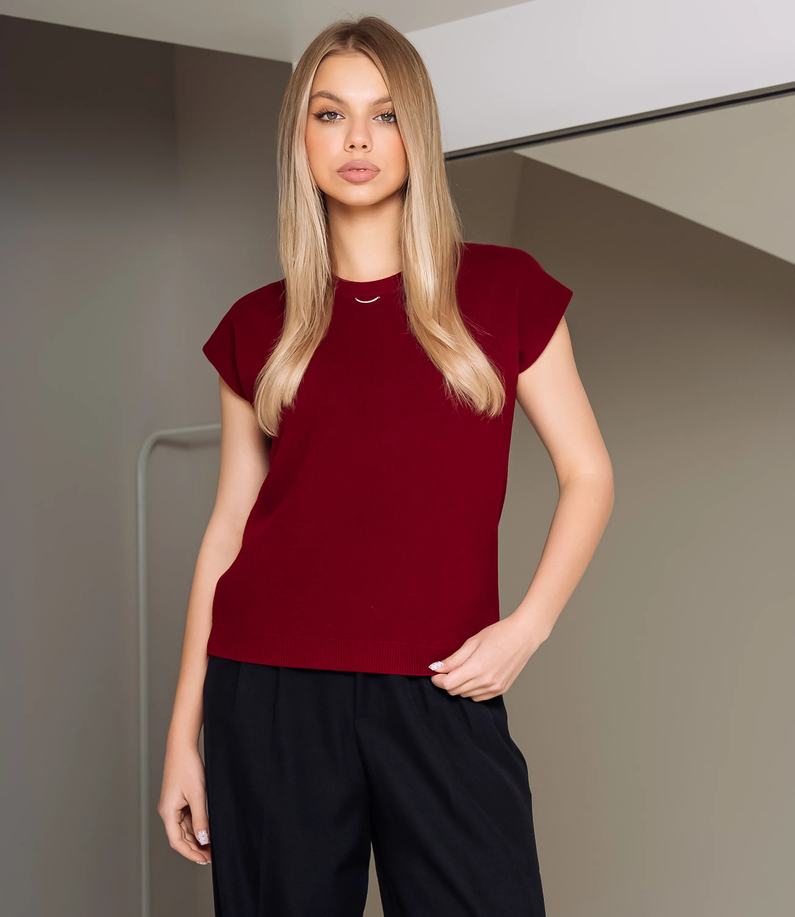 Футболка #КТ6002 (1), бордовый - фото 1