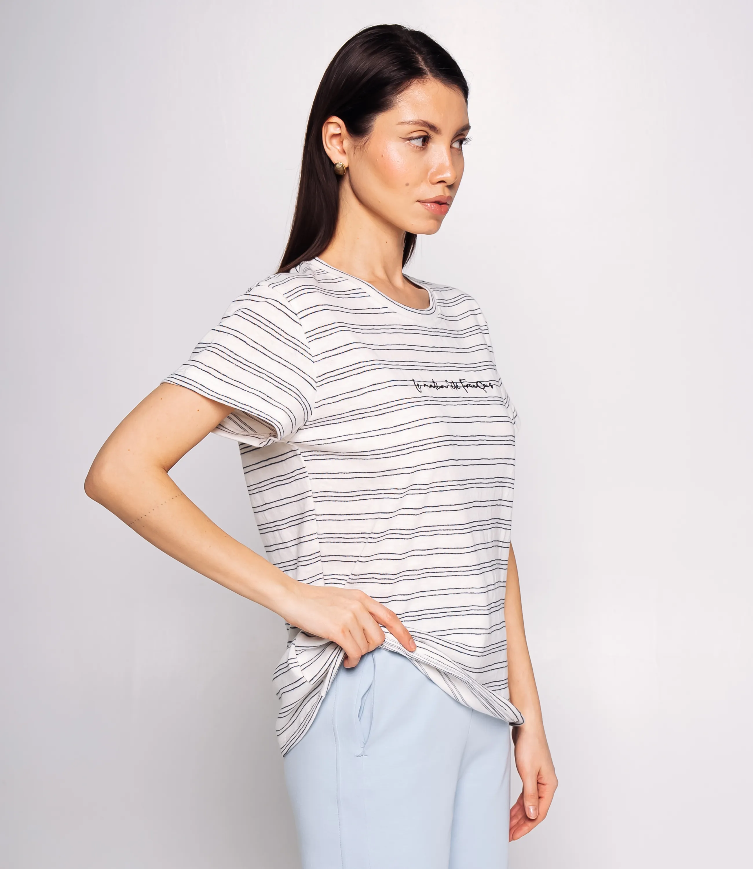 Футболка #КТ9102 (1), синий, белый - фото 2