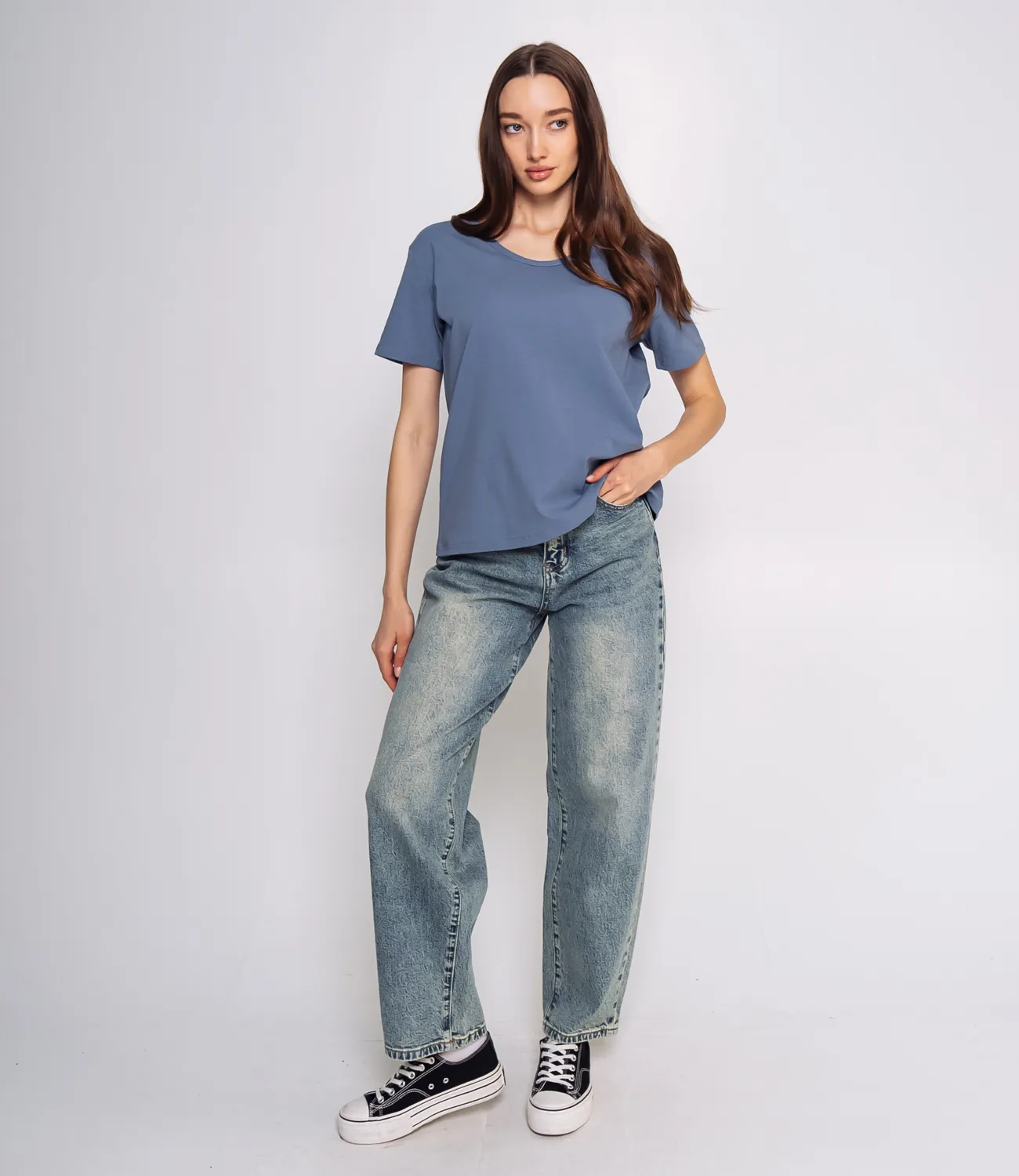 Футболка #ОКТ075005, индиго - фото 4