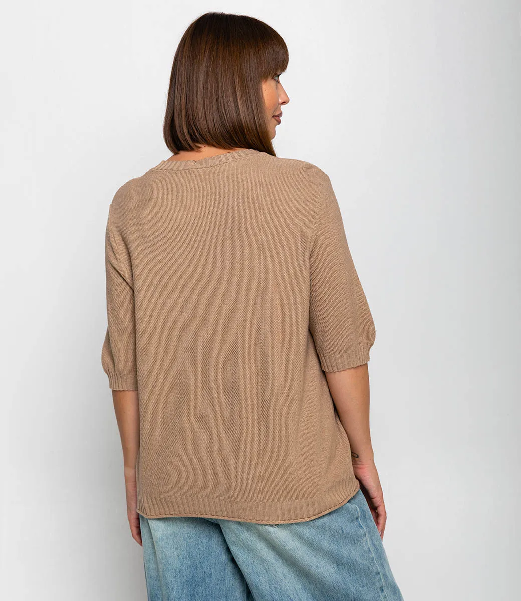 Футболка #КТ8028, бежевый - фото 3