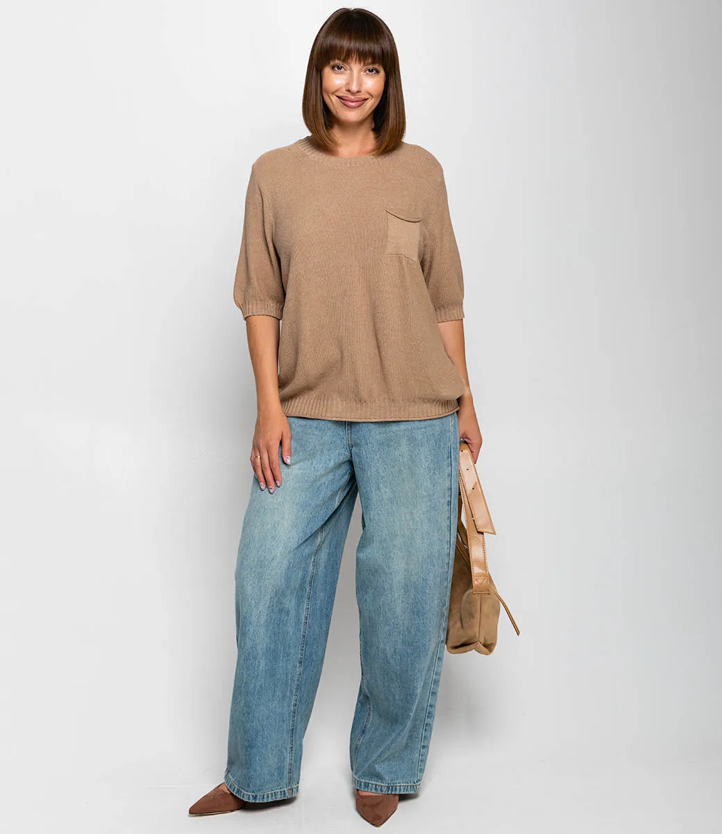 Футболка #КТ8028, бежевый - фото 4