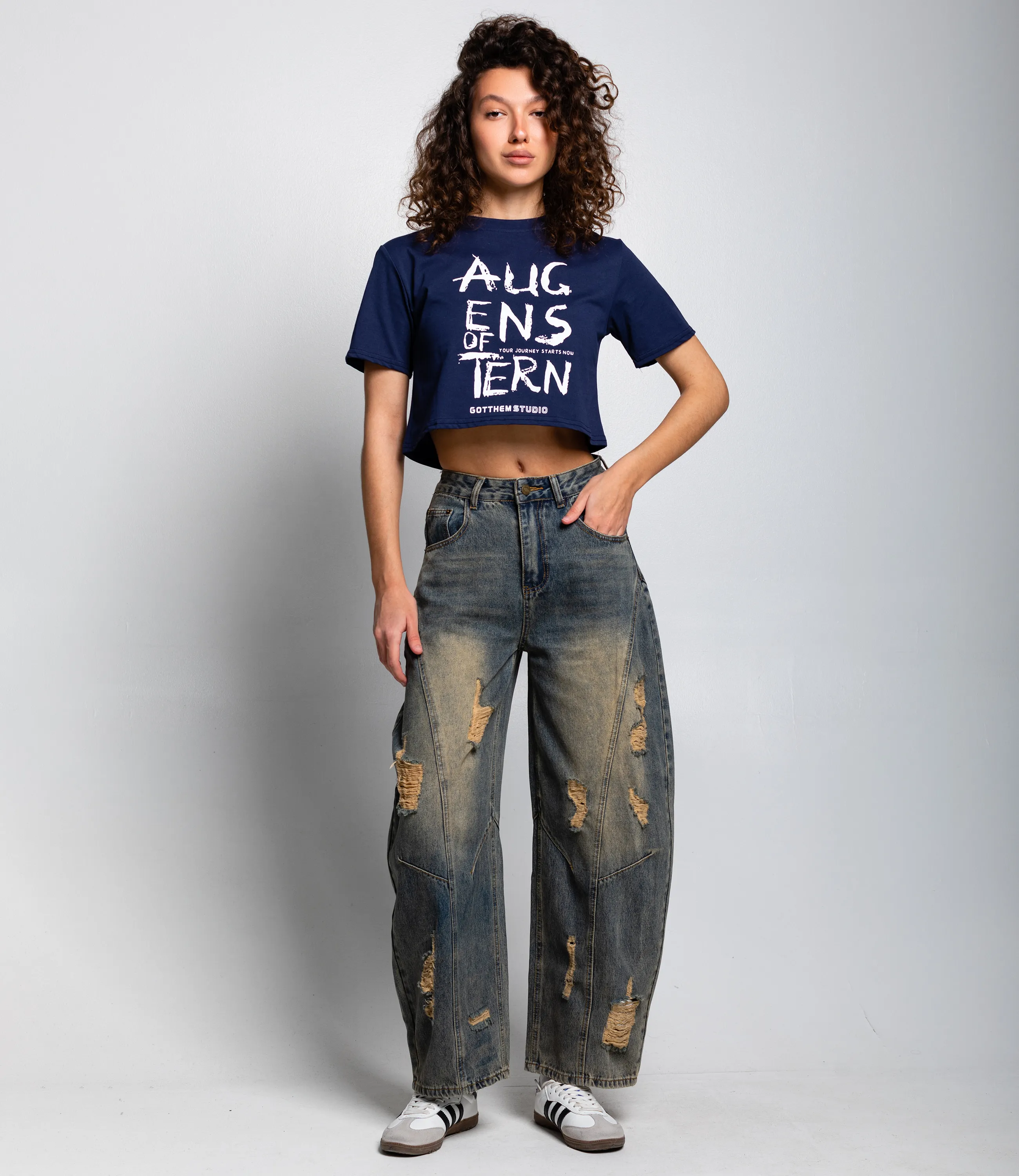 Джинсы #КТ3971, серо-голубой - фото 1