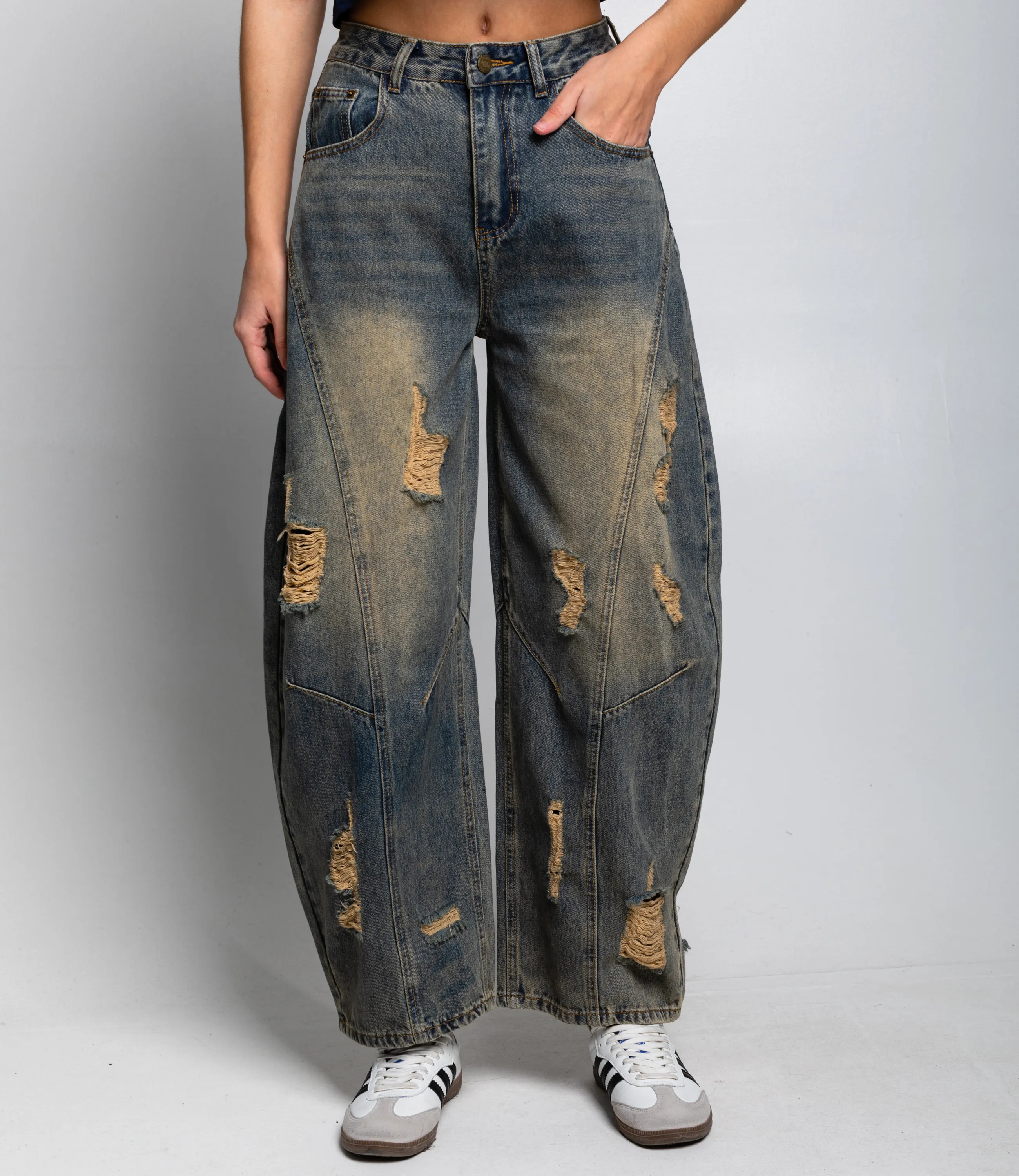 Джинсы #КТ3971, серо-голубой - фото 2