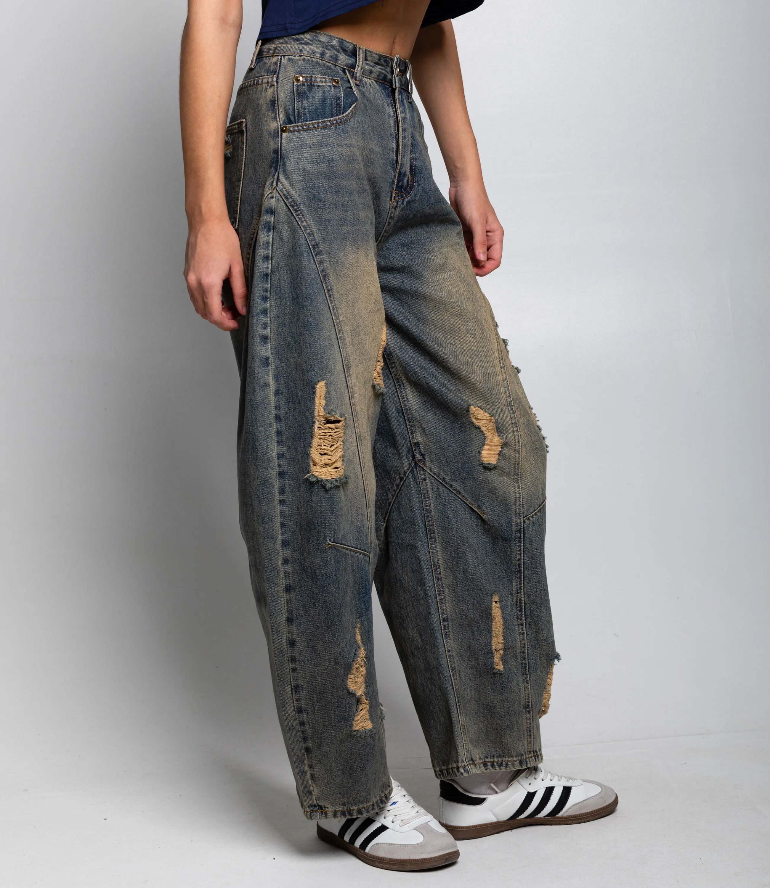 Джинсы #КТ3971, серо-голубой - фото 3