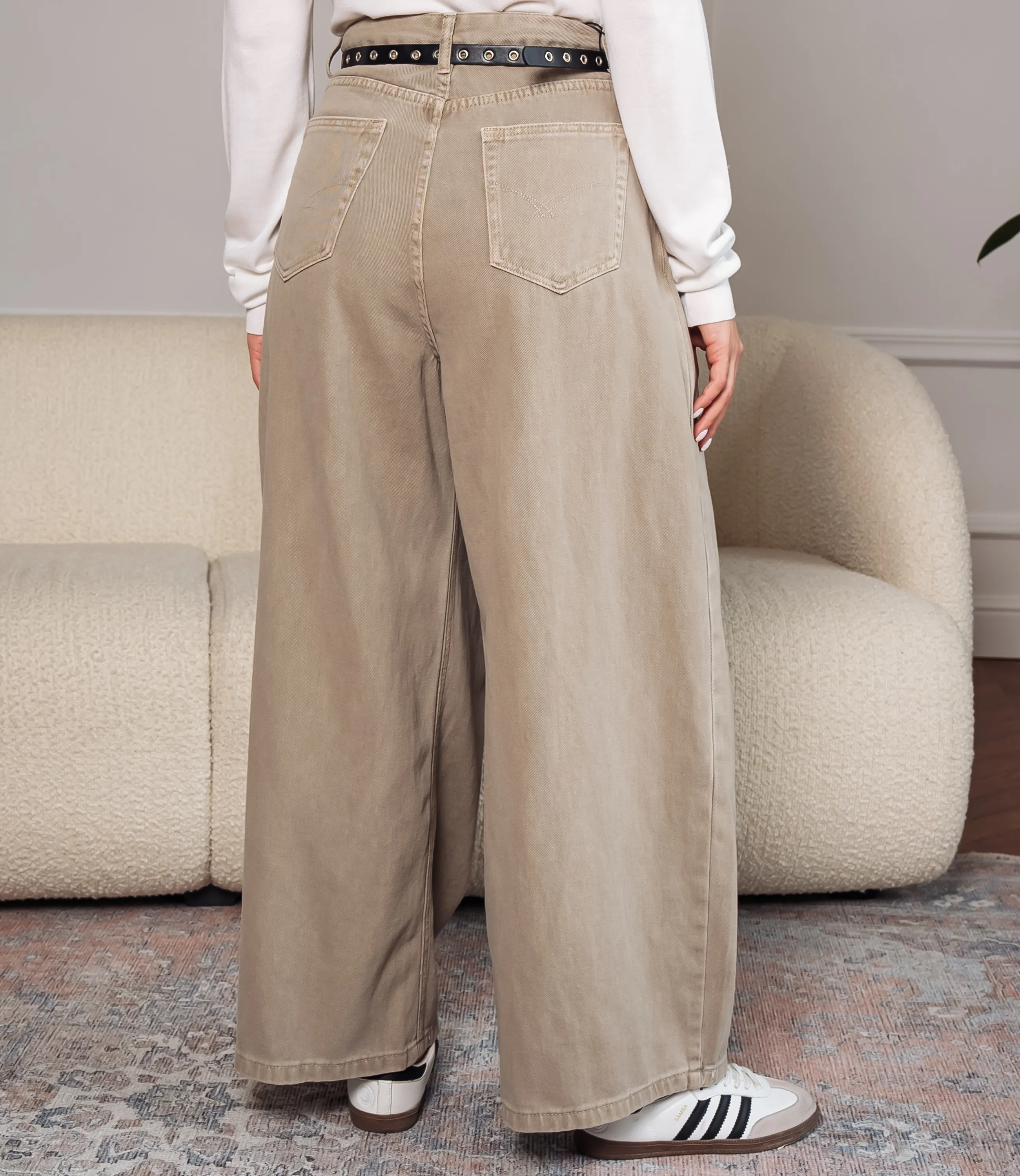 Джинсы #КТ8512 (2), бежево-серый - фото 4