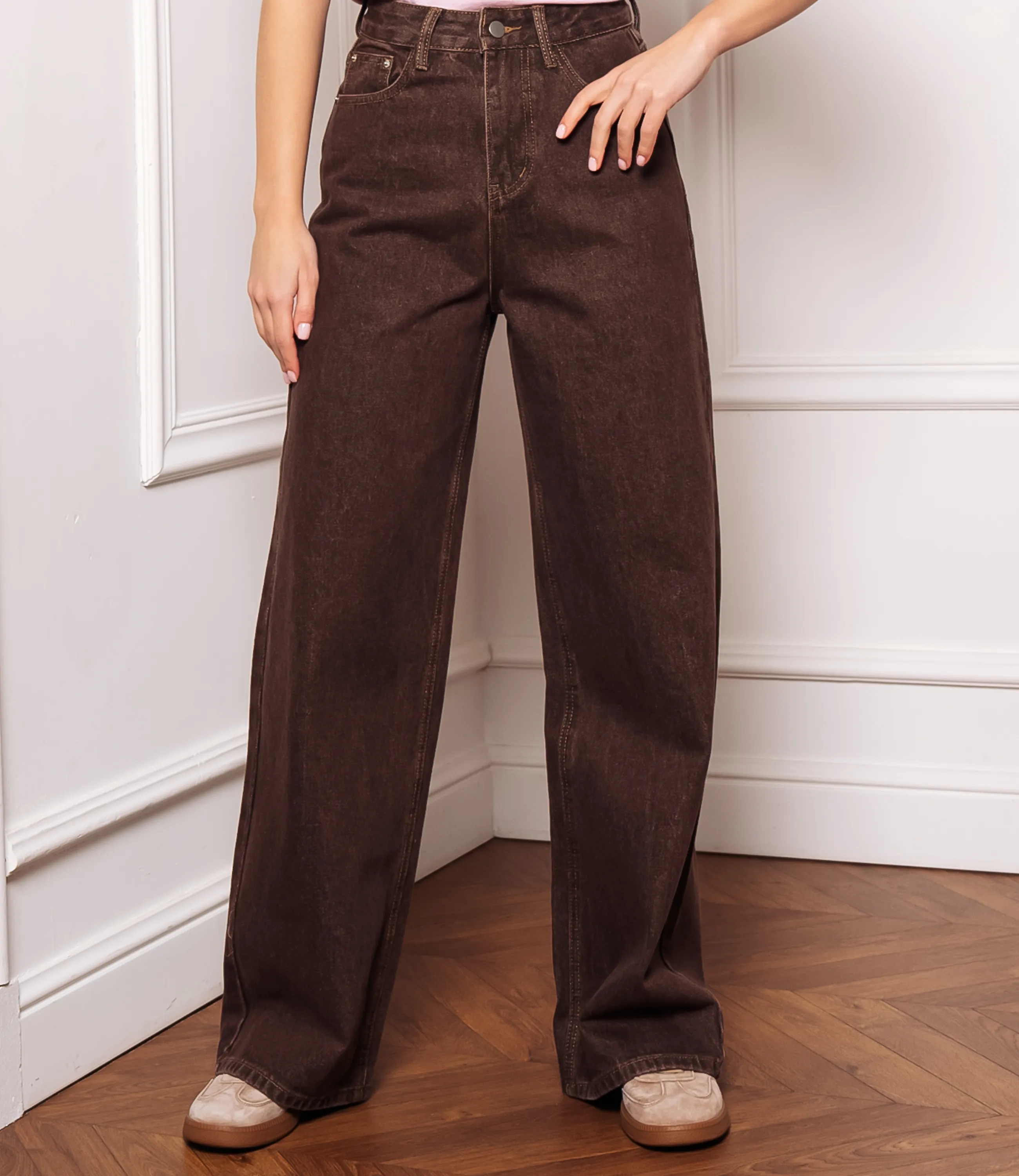 Джинсы #КТ8733, коричневый - фото 2