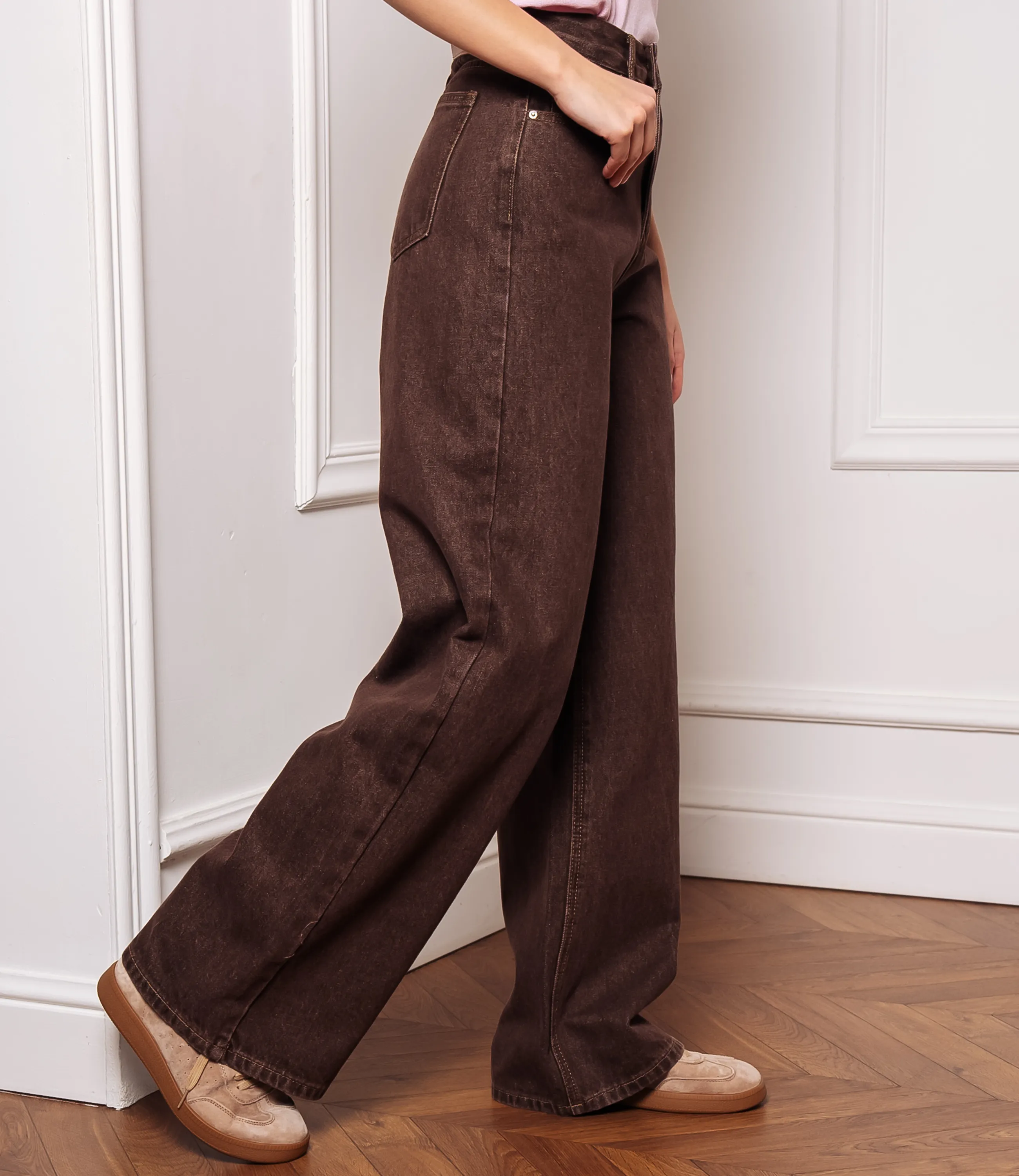 Джинсы #КТ8733, коричневый - фото 3