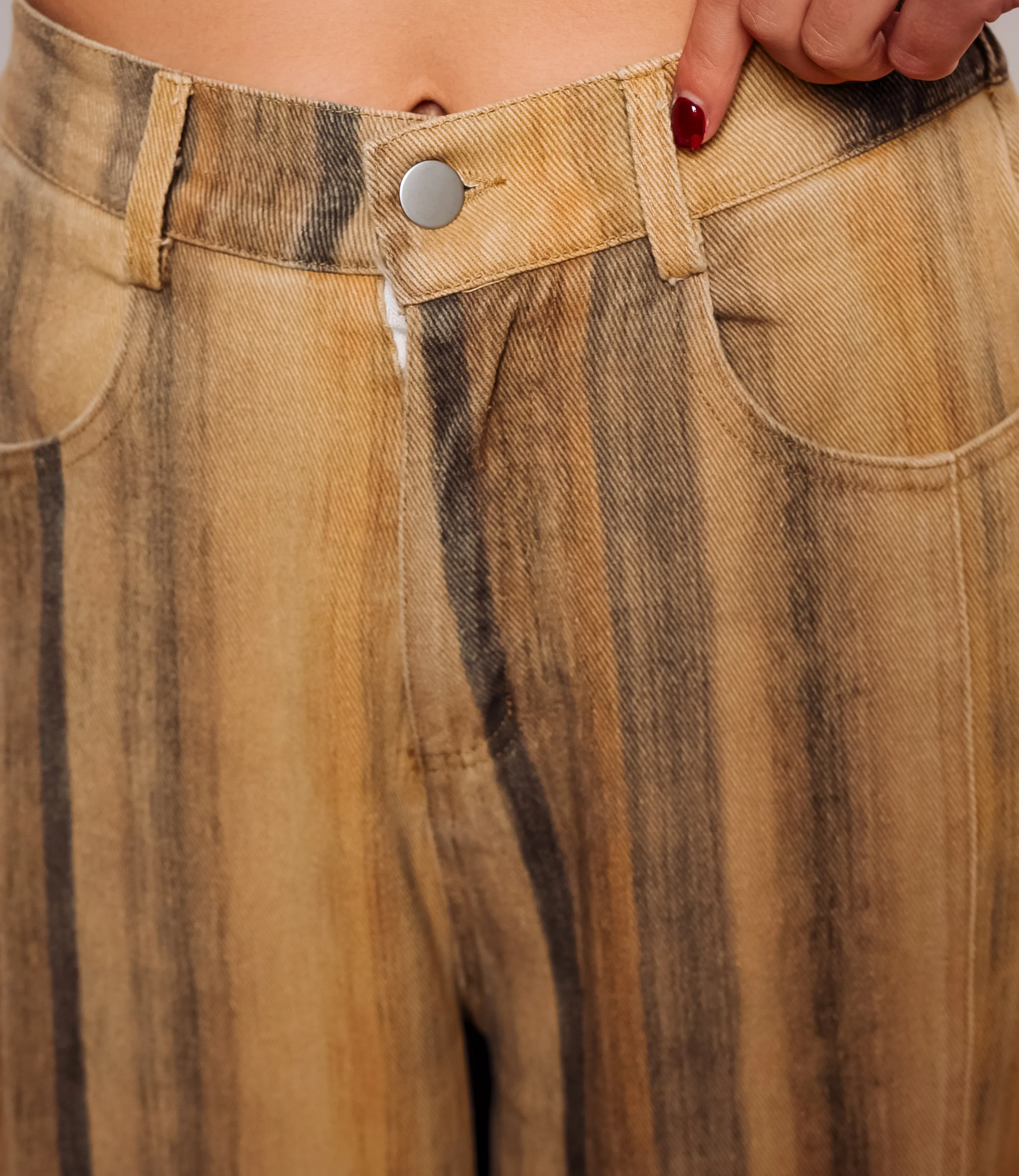 Джинсы #КТ616 (5), бежевый - фото 5