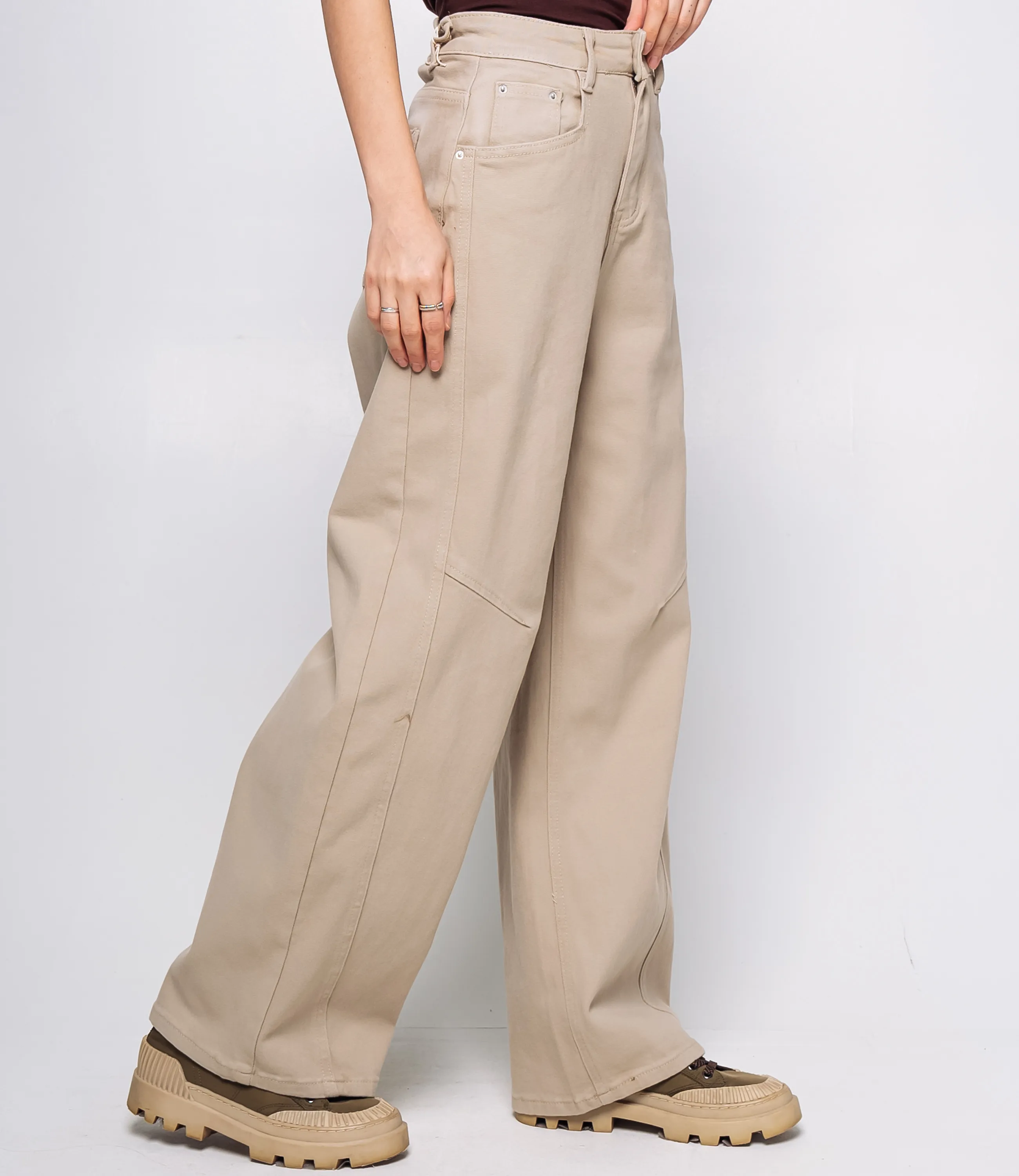 Джинсы #КТ15108, бежевый - фото 3