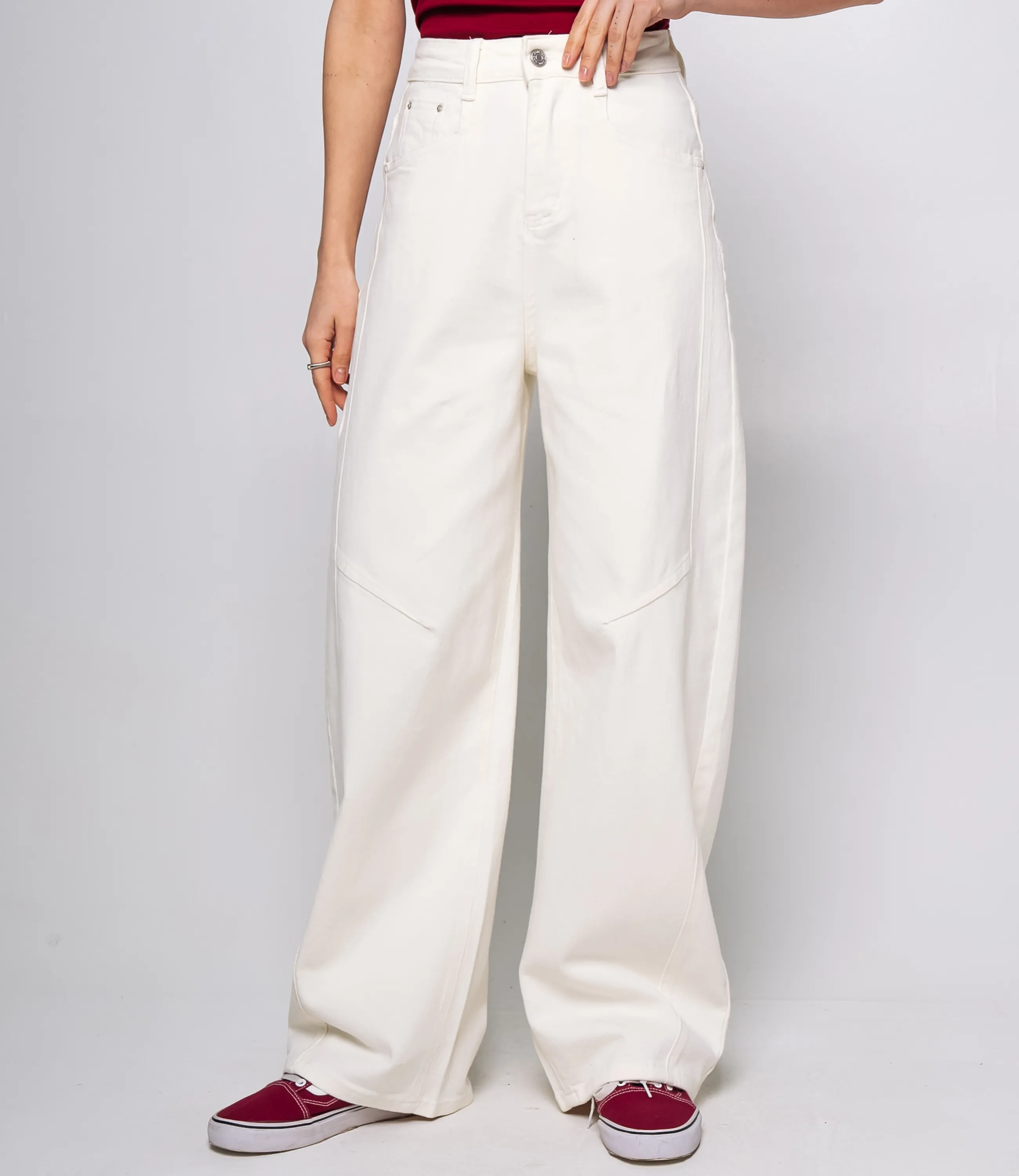 Джинсы #КТ15108, молочный - фото 2