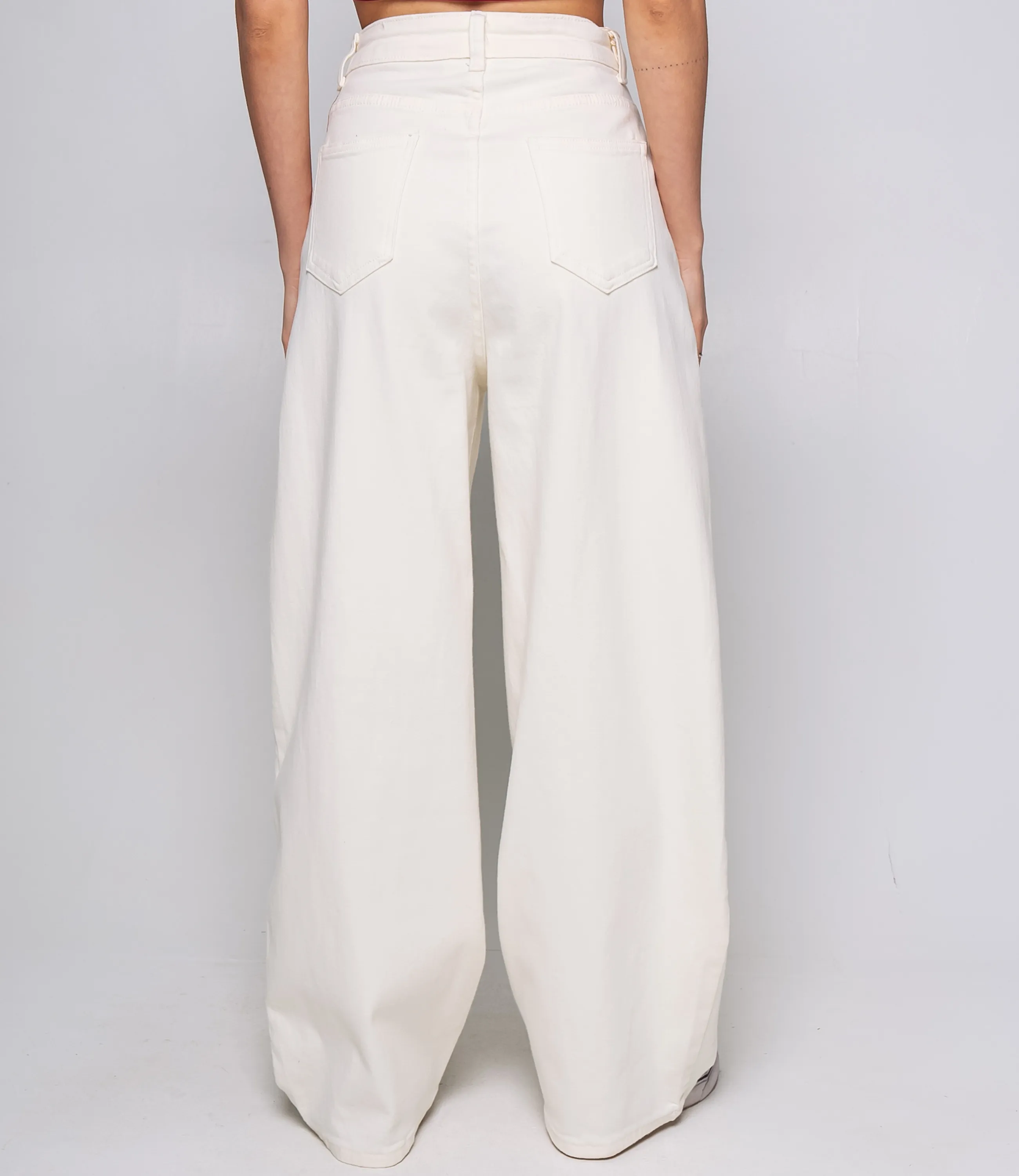 Джинсы #КТ15108, молочный - фото 4