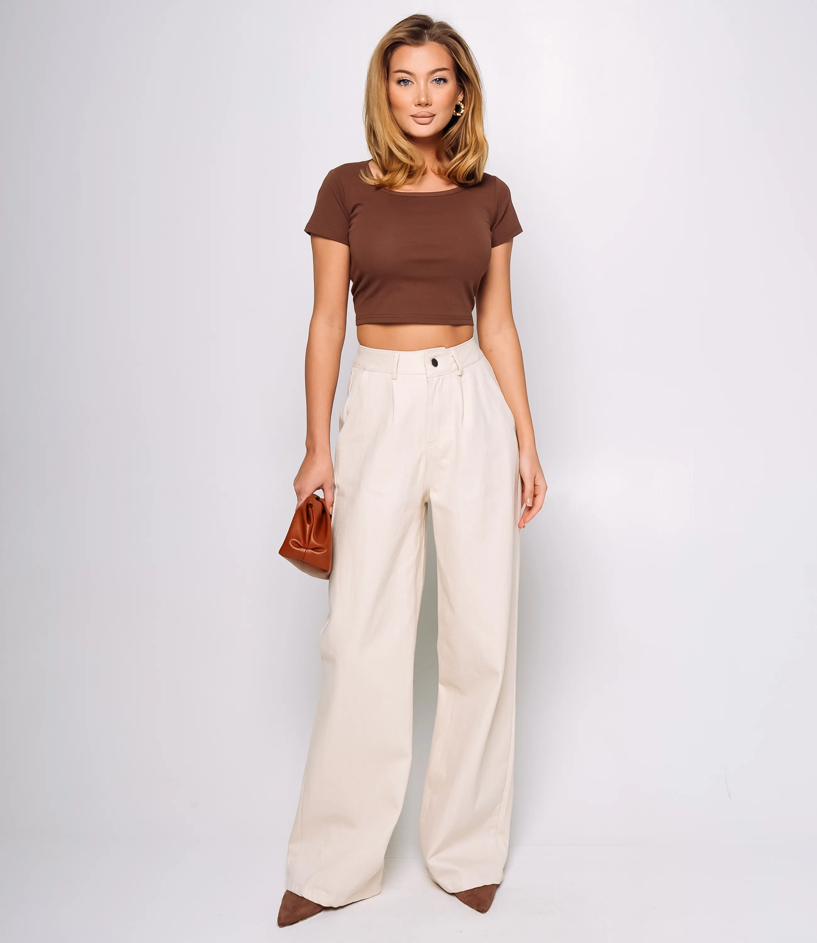 Джинсы #ОКТ165001, светло-бежевый - фото 1