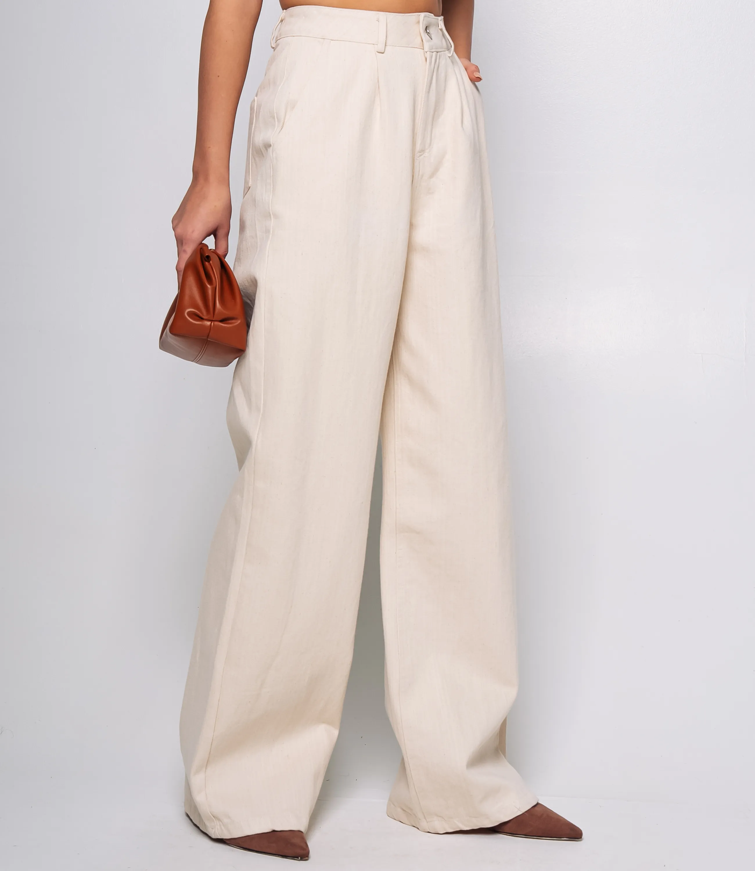 Джинсы #ОКТ165001, светло-бежевый - фото 3