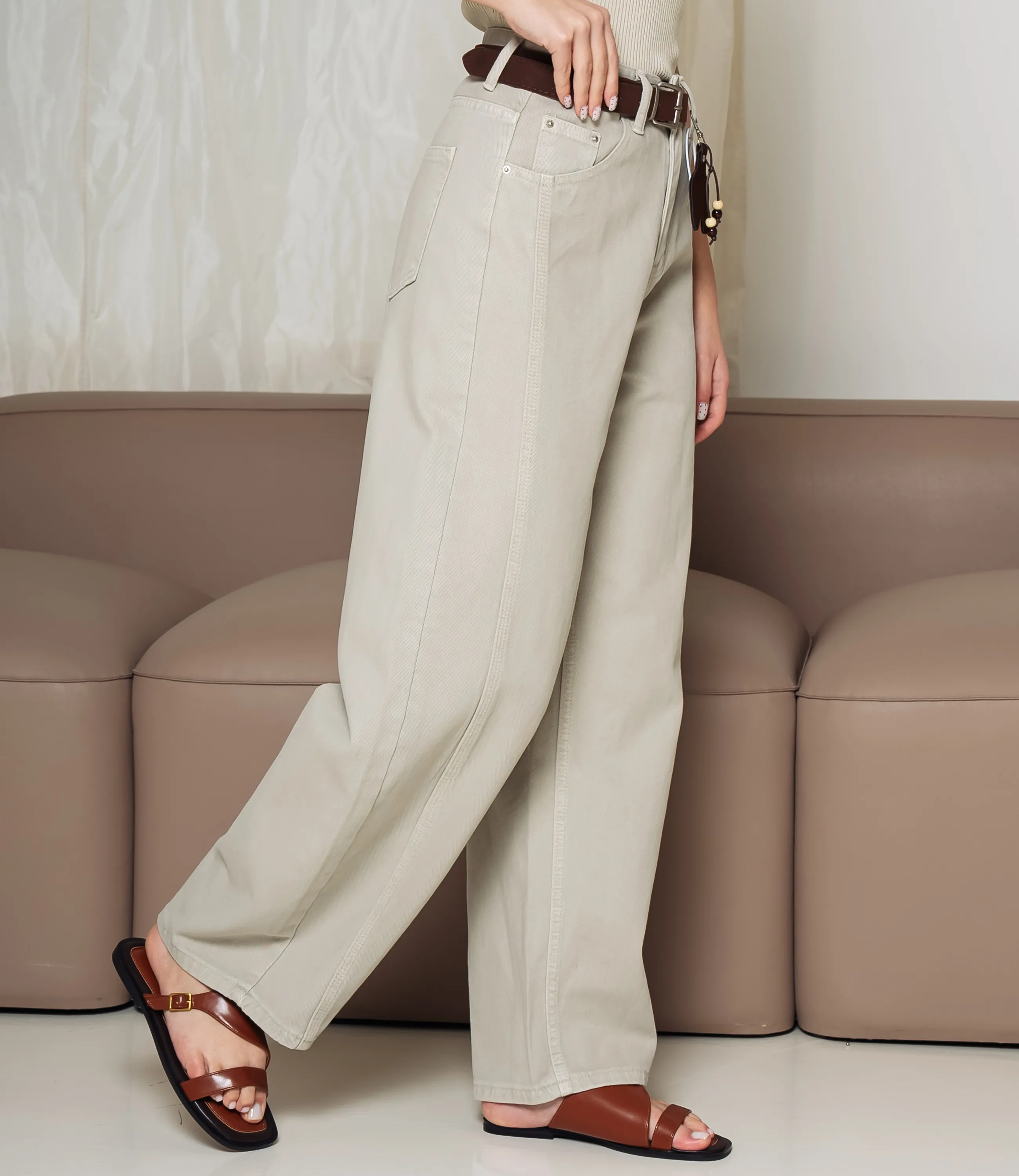 Джинсы #КТ6906 (1), светло-серый - фото 3