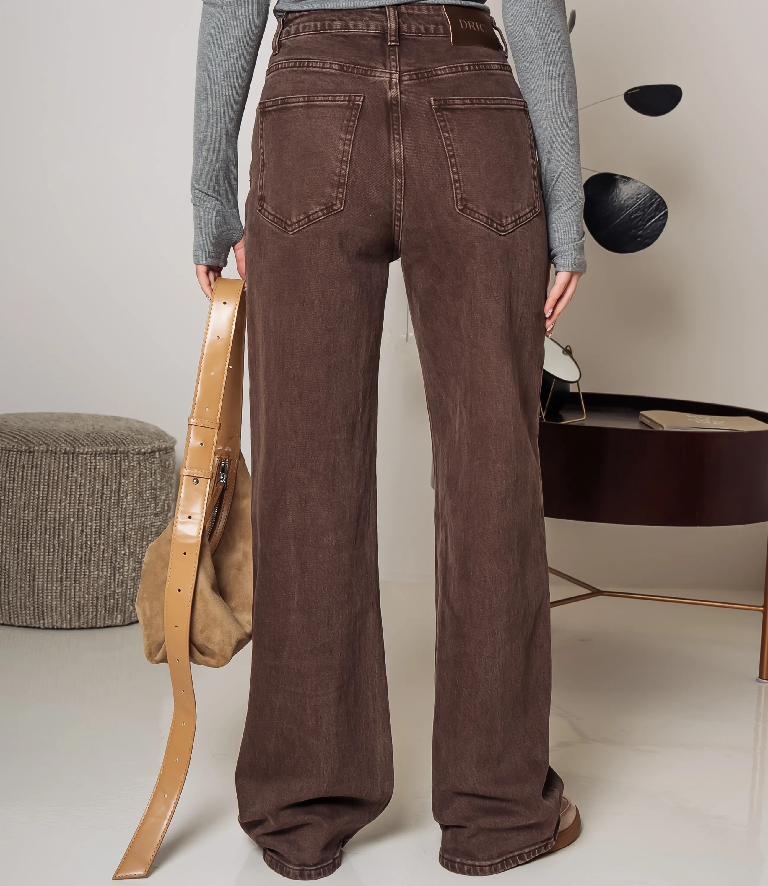 Джинсы #КТ6176, коричневый - фото 4