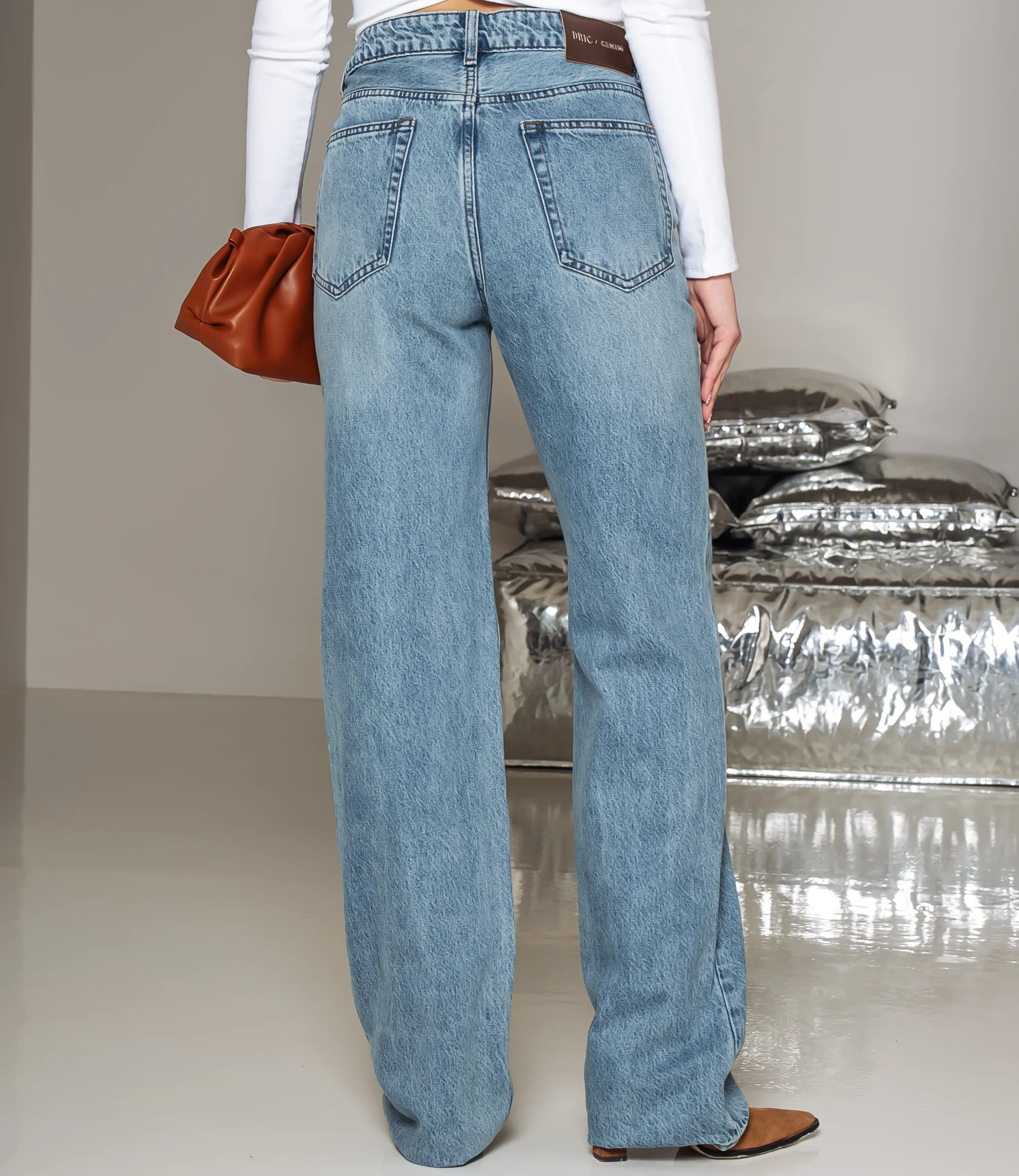 Джинсы #КТ1277, голубой - фото 4