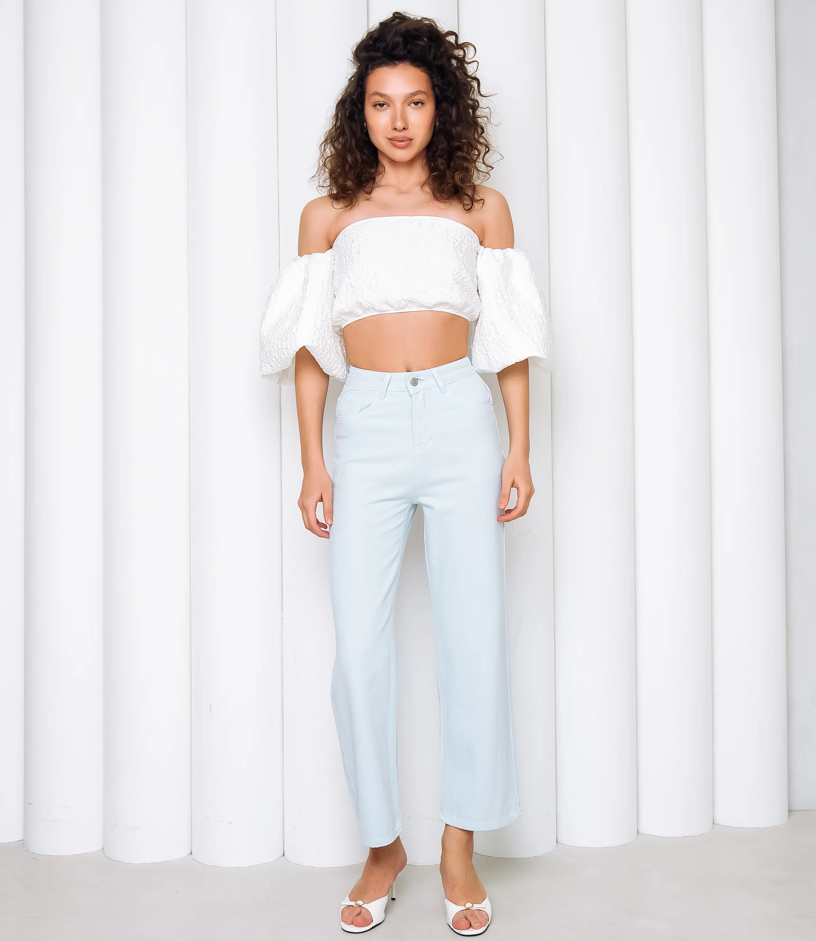 Джинсы #КТ9610, светло-голубой - фото 1