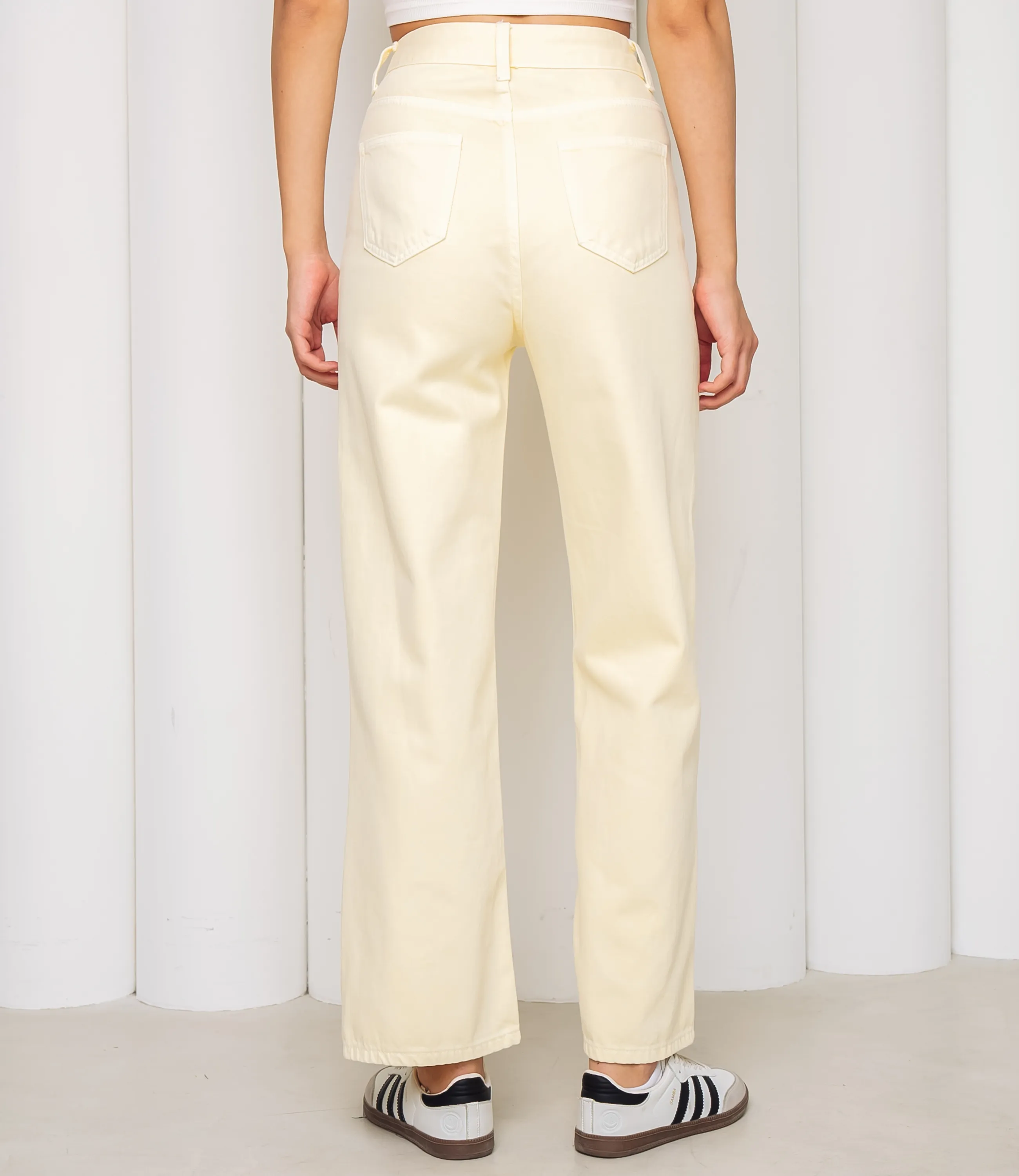 Джинсы #КТ9610, светло-жёлтый - фото 4