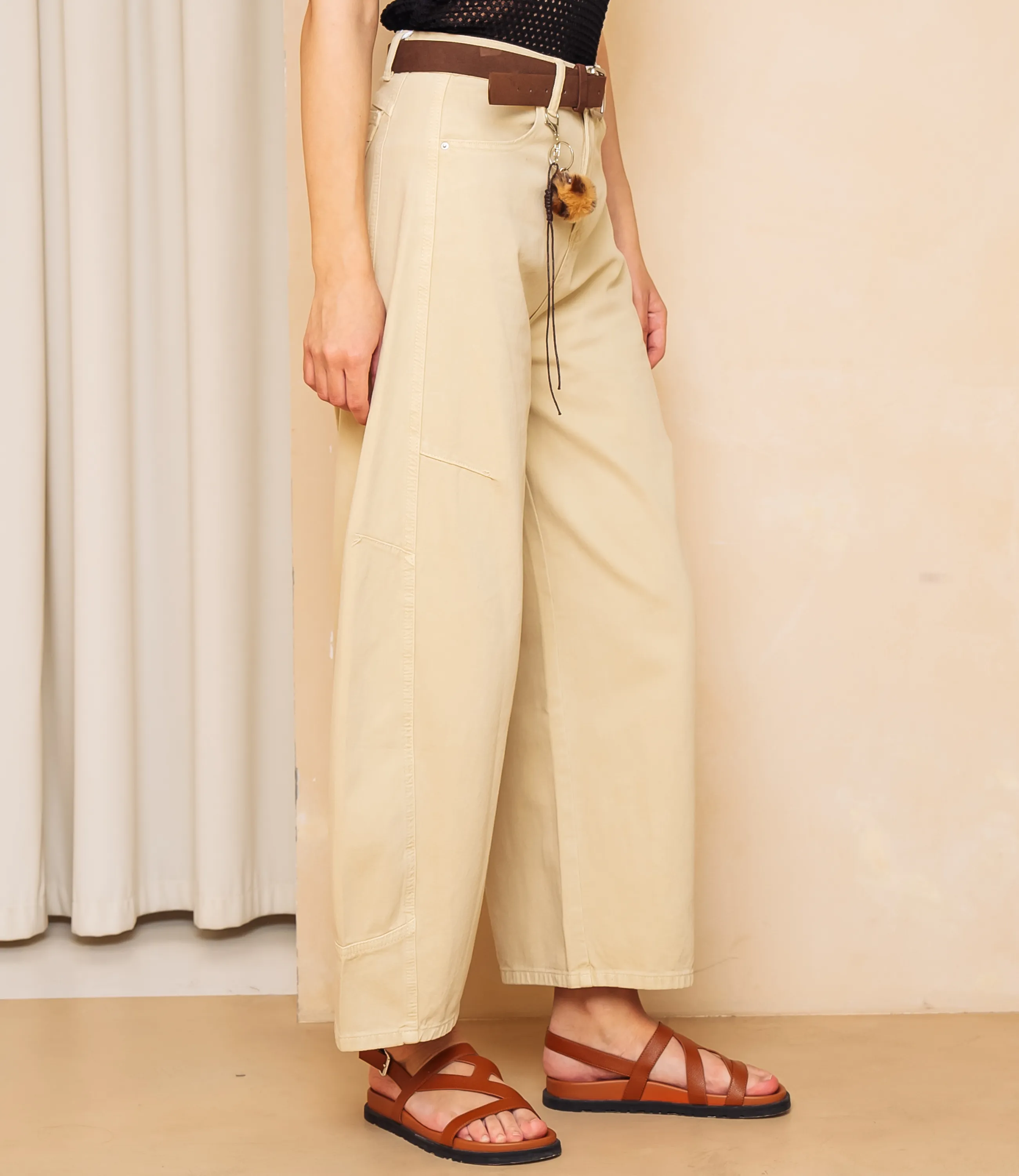 Джинсы #КТ8962, бежевый - фото 3