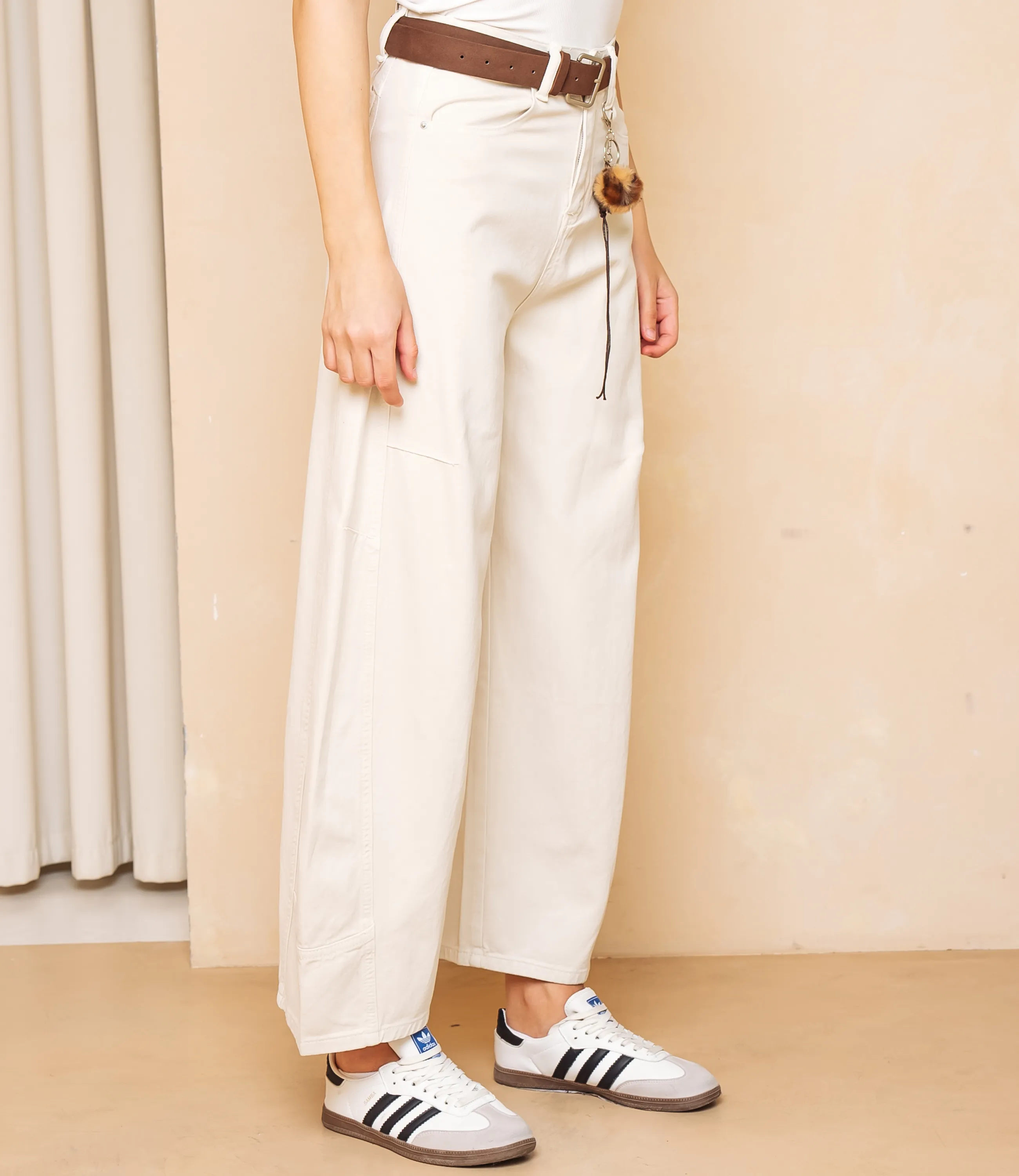 Джинсы #КТ8962, светло-бежевый - фото 3