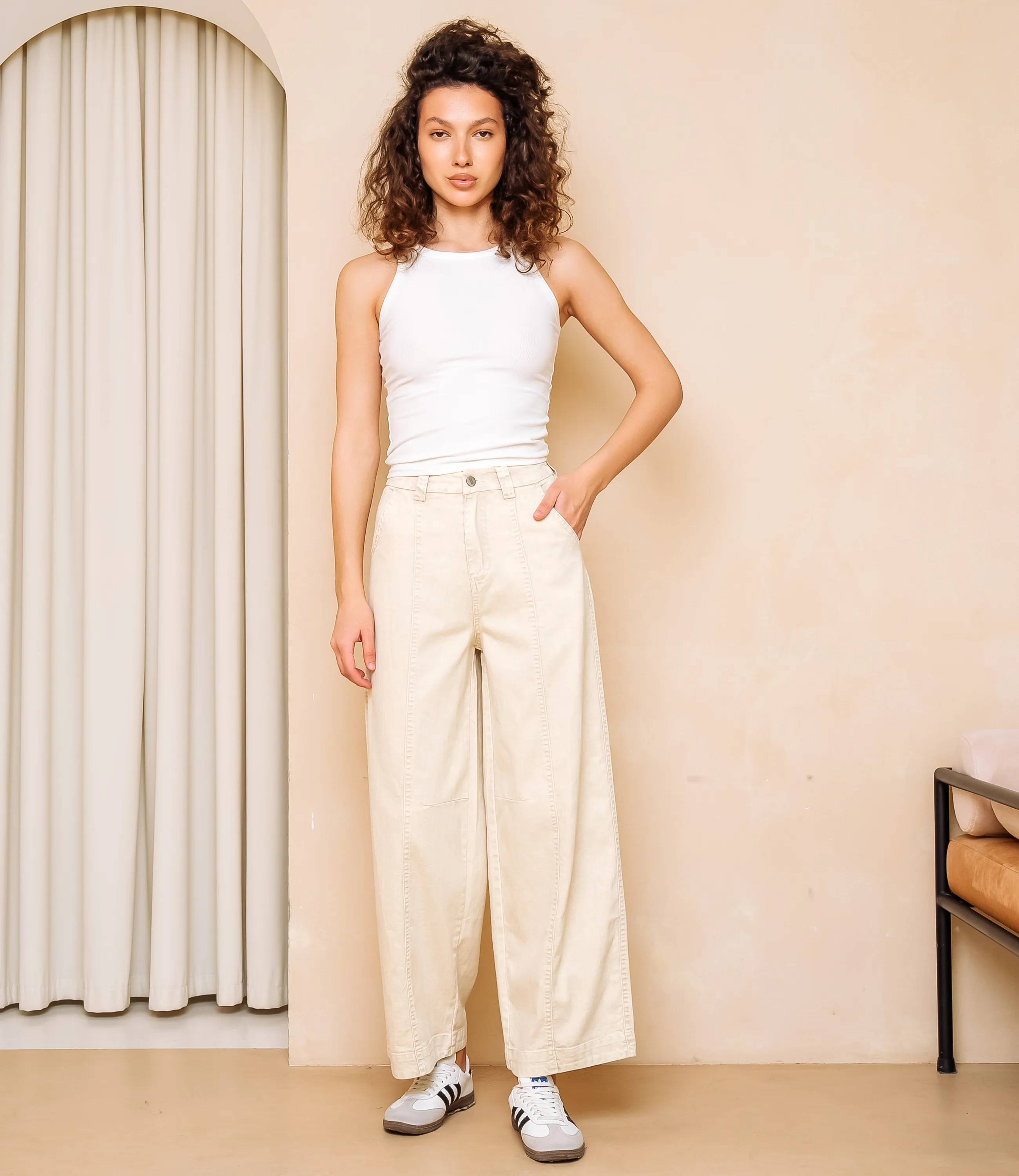 Джинсы #КТ2031 (3), бежевый - фото 1