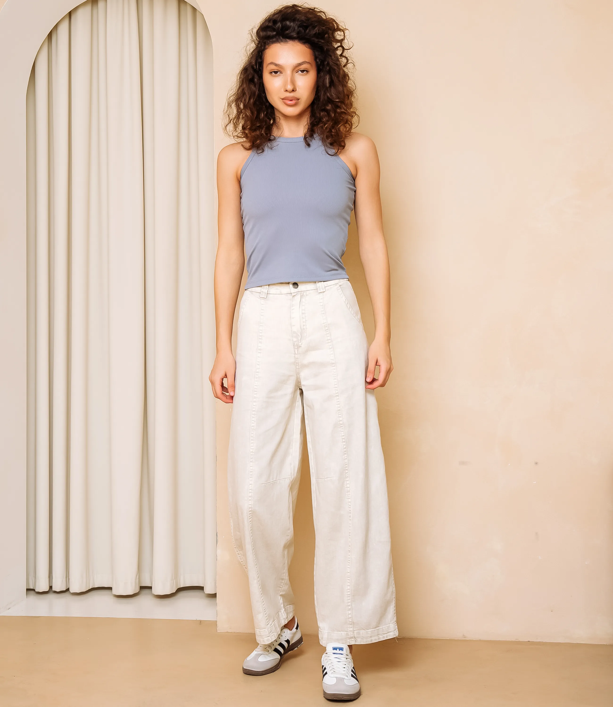 Джинсы #КТ2031 (3), бежево-серый - фото 1