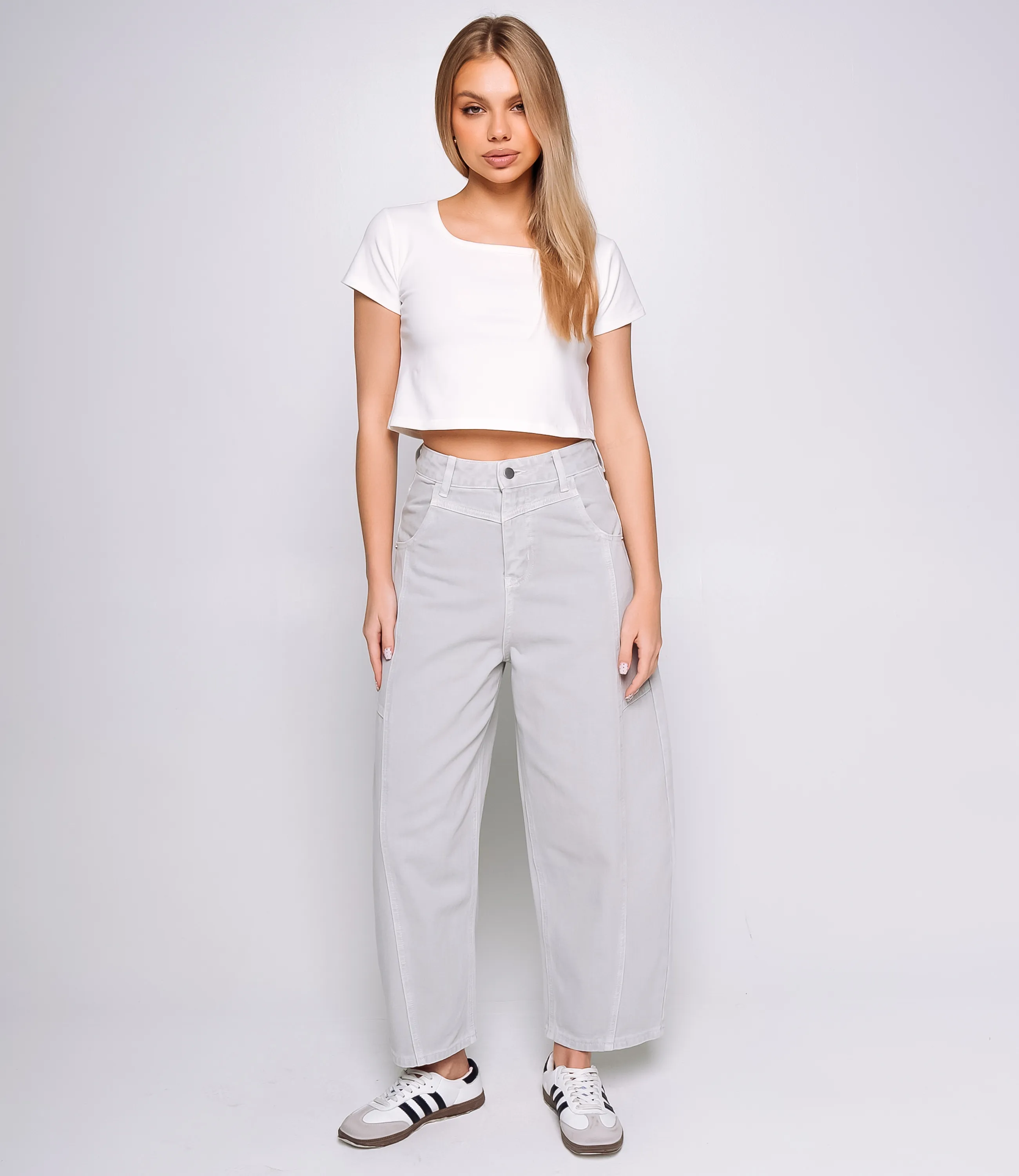 Джинсы #КТ7076, светло-серый - фото 1