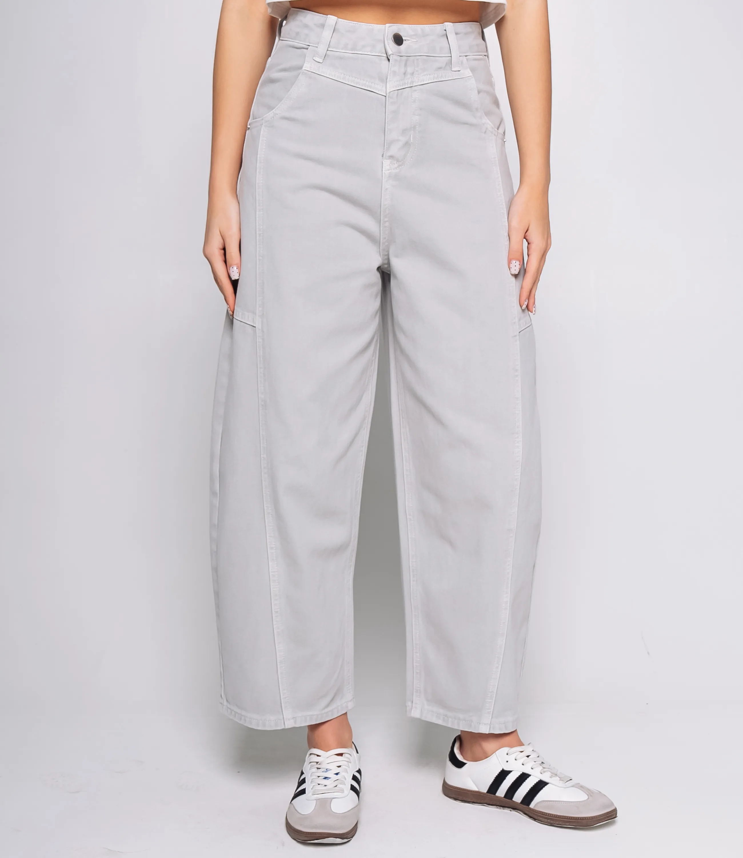 Джинсы #КТ7076, светло-серый - фото 2