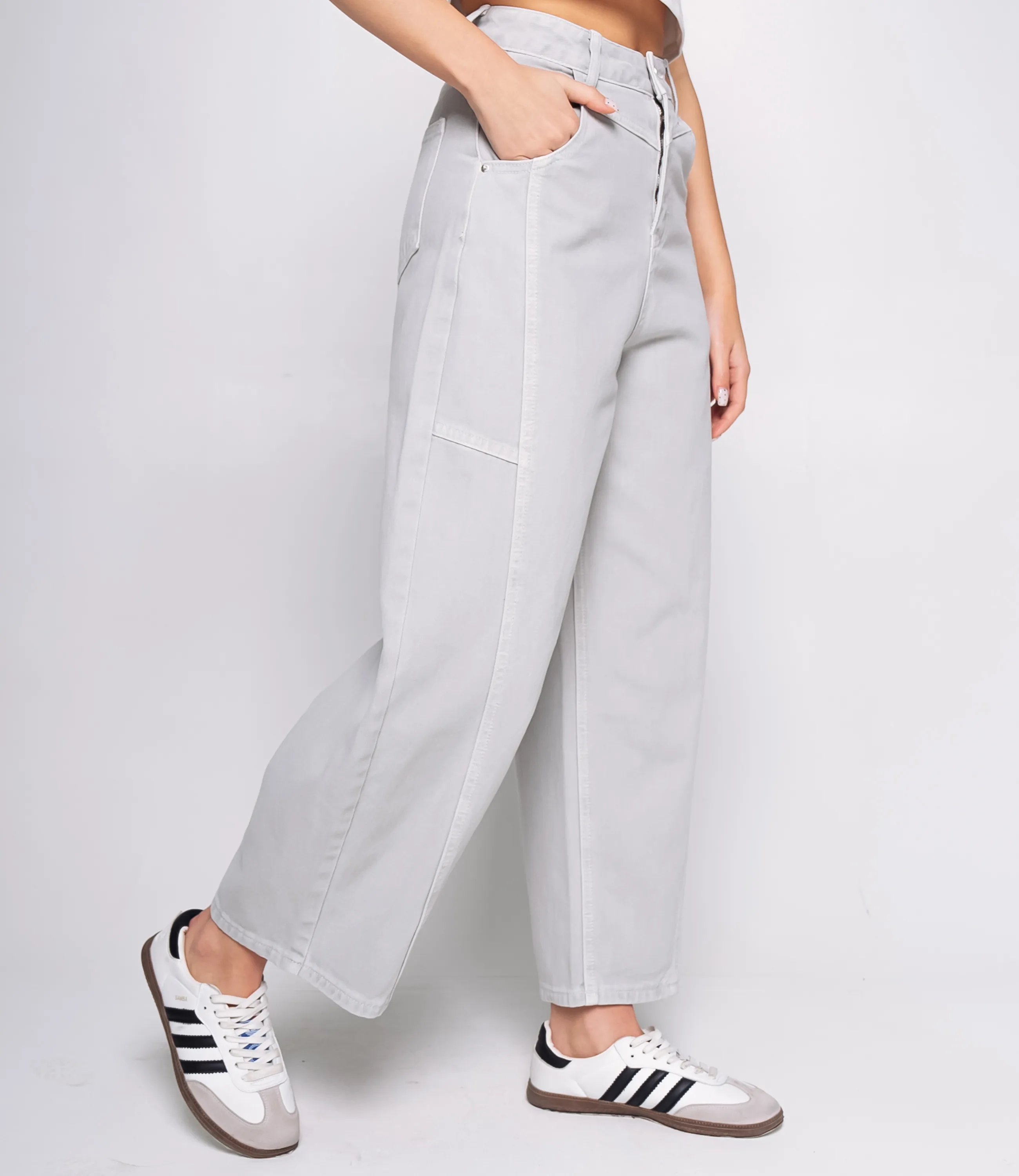 Джинсы #КТ7076, светло-серый - фото 3