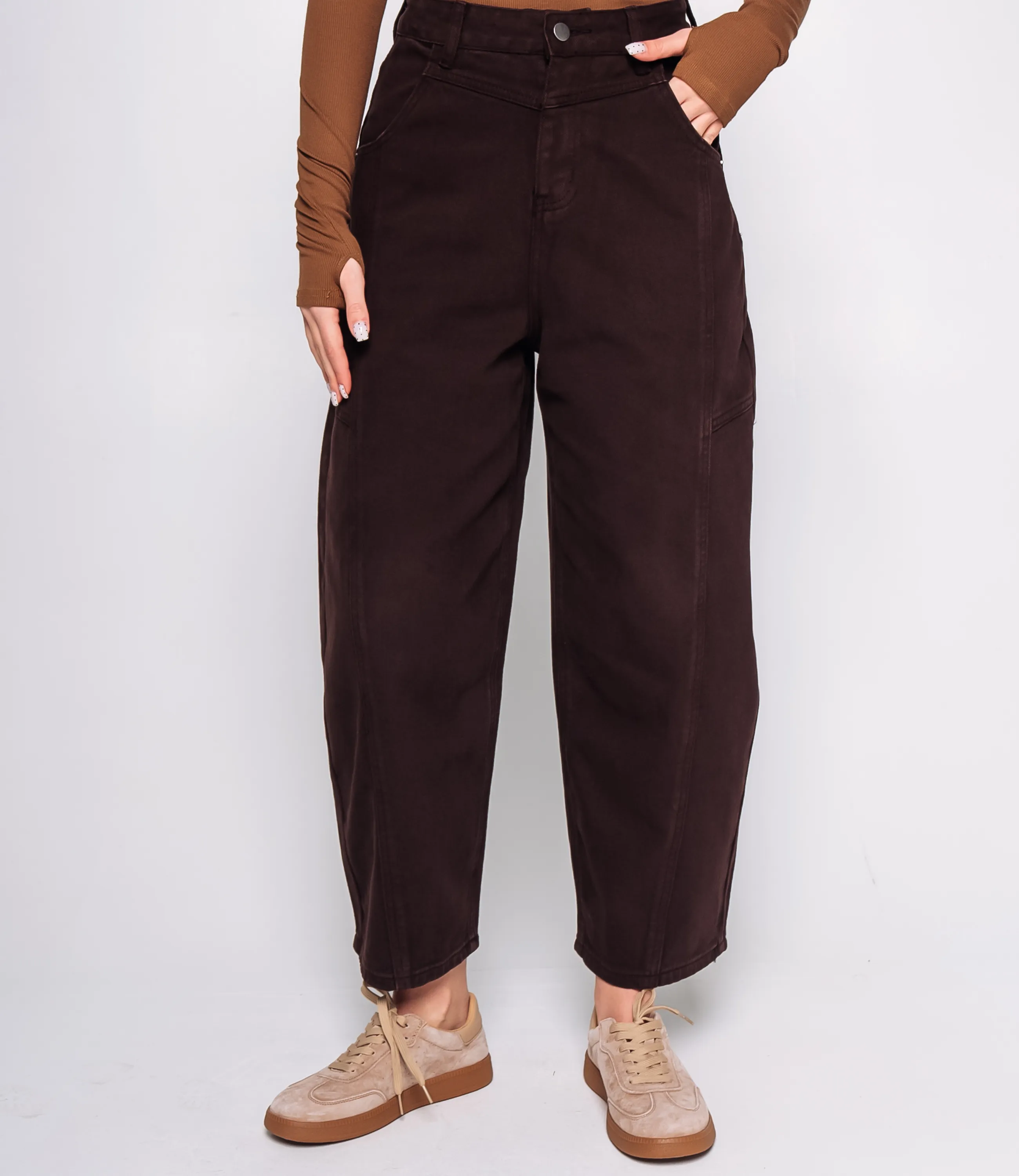 Джинсы #КТ7076, шоколадный - фото 2