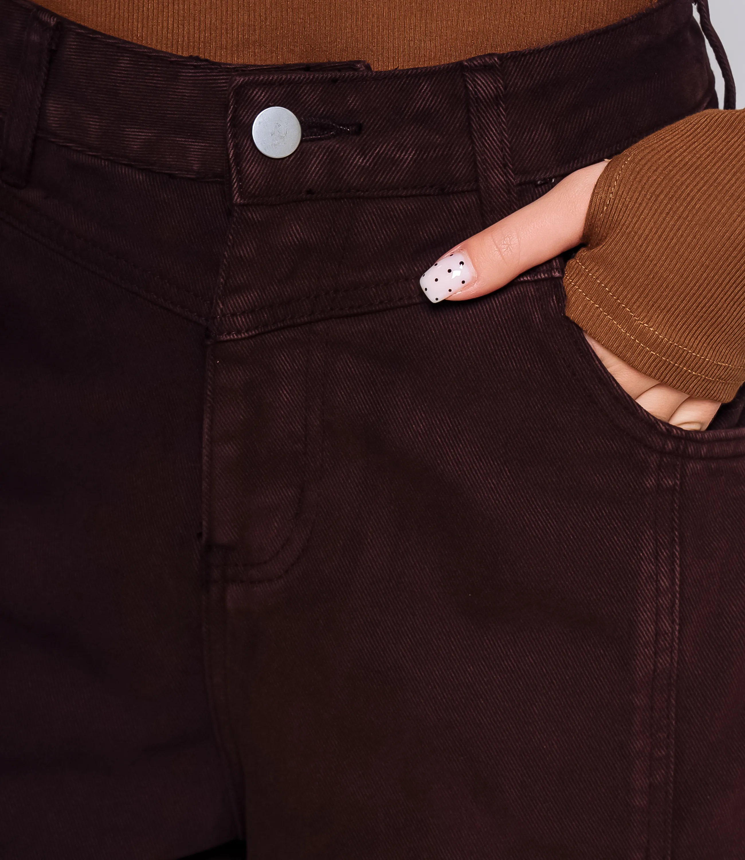 Джинсы #КТ7076, шоколадный - фото 5