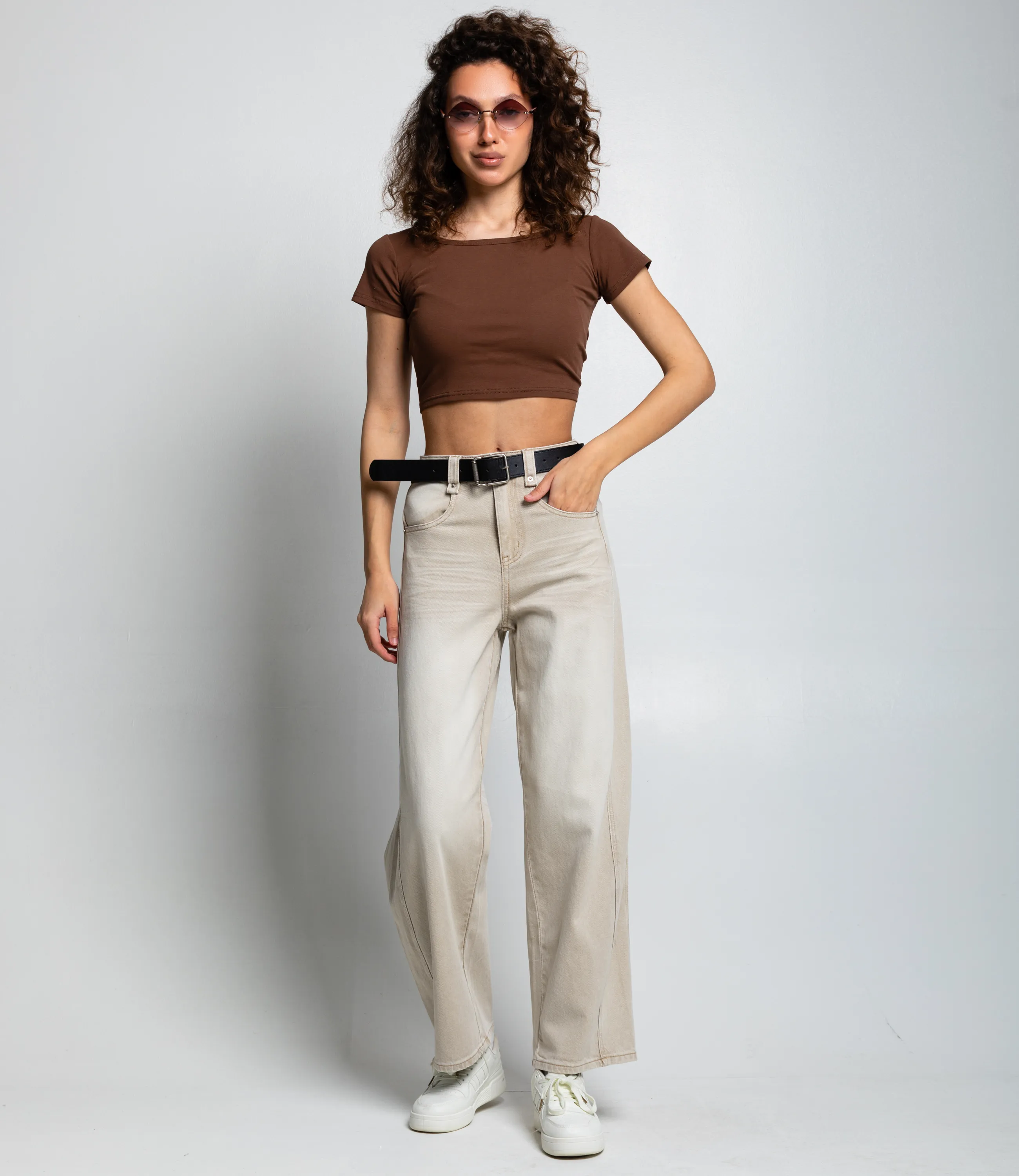 Джинсы #КТ89521, бежевый - фото 1