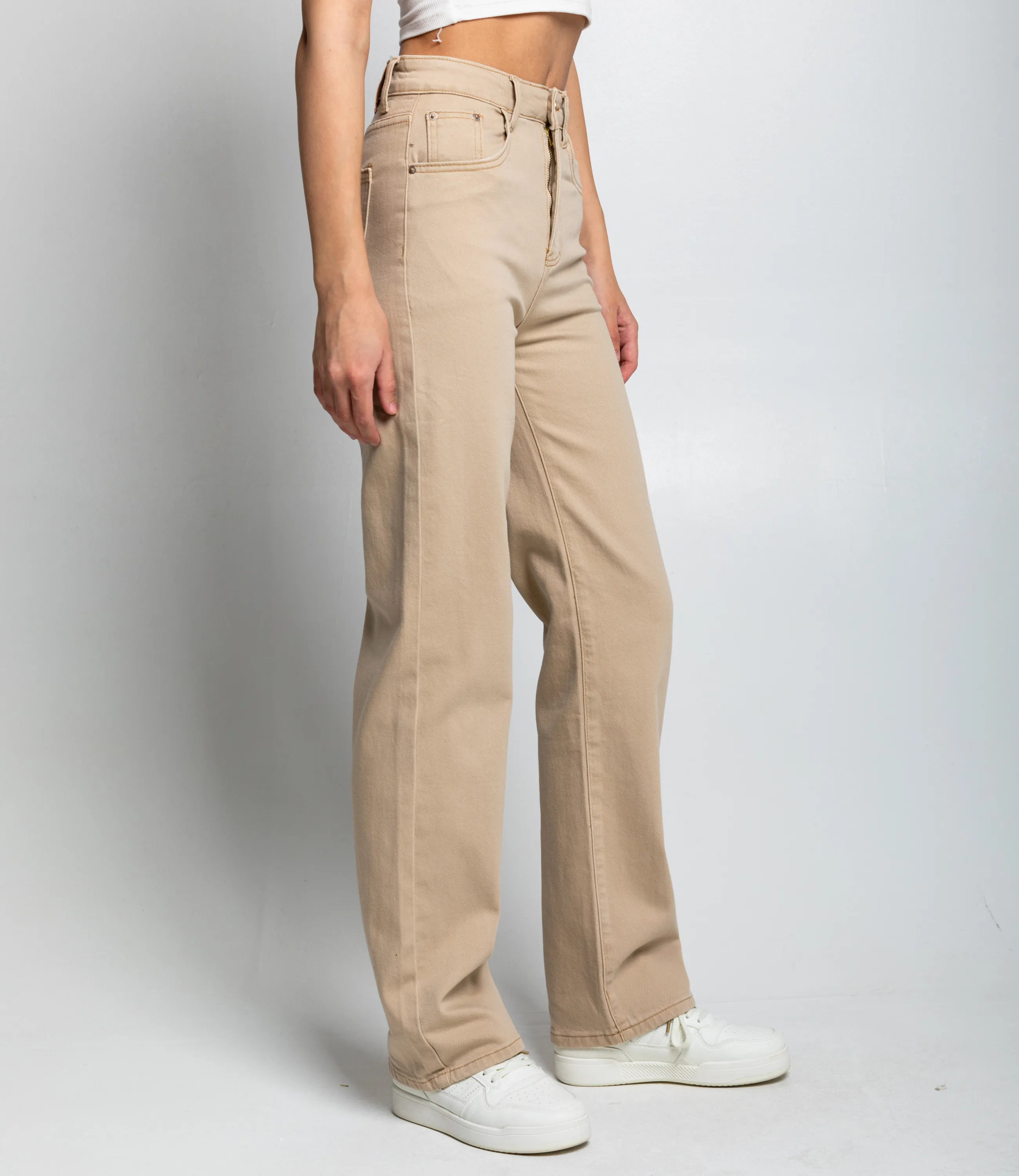 Джинсы #КТ8928, бежевый - фото 3