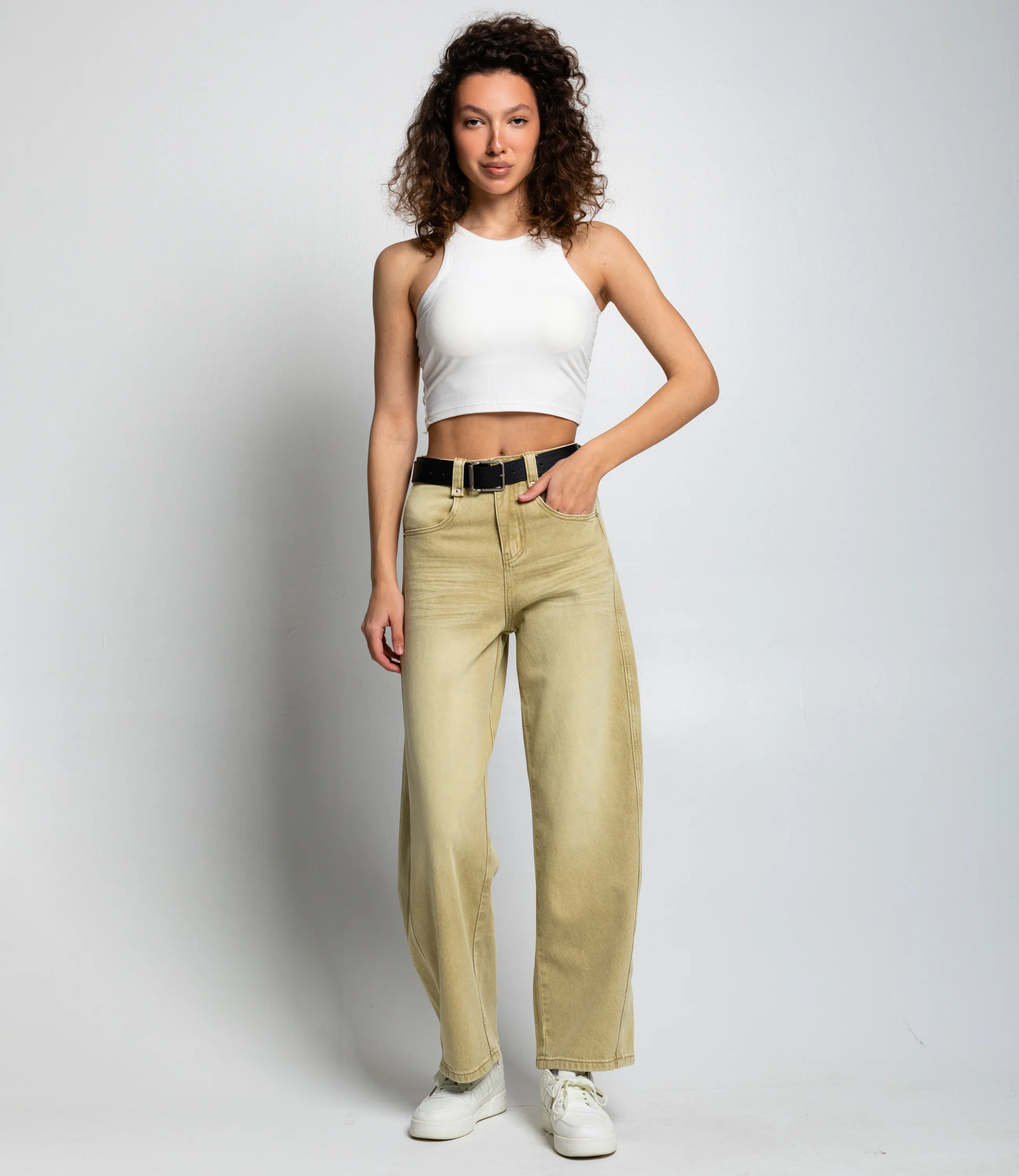 Джинсы #КТ89521, песочный - фото 1