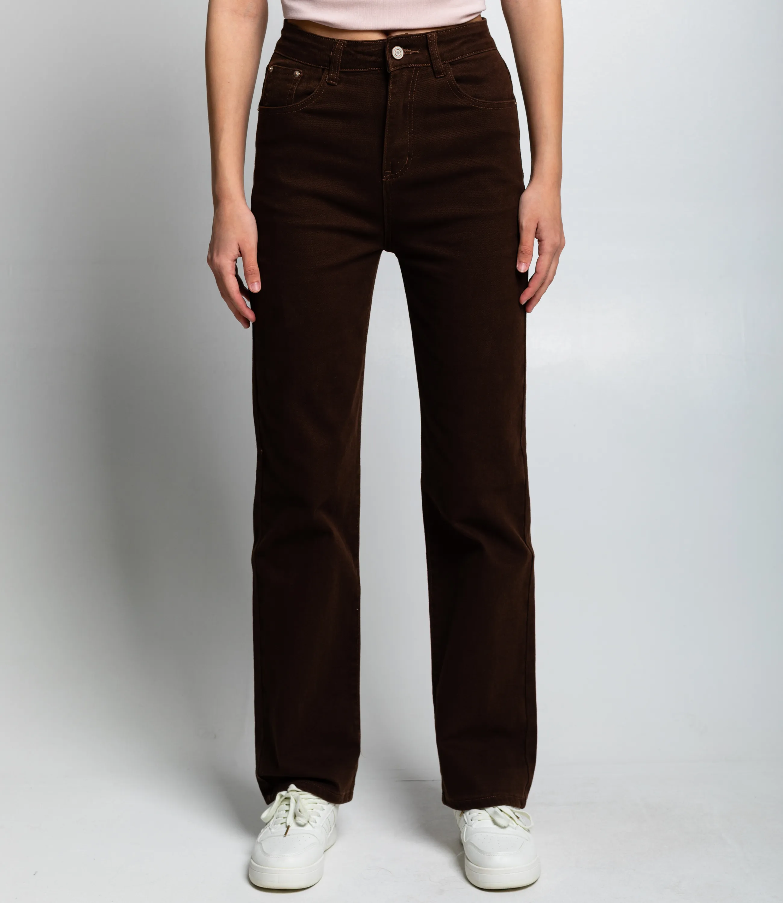 Джинсы #КТ8928, шоколадный - фото 2