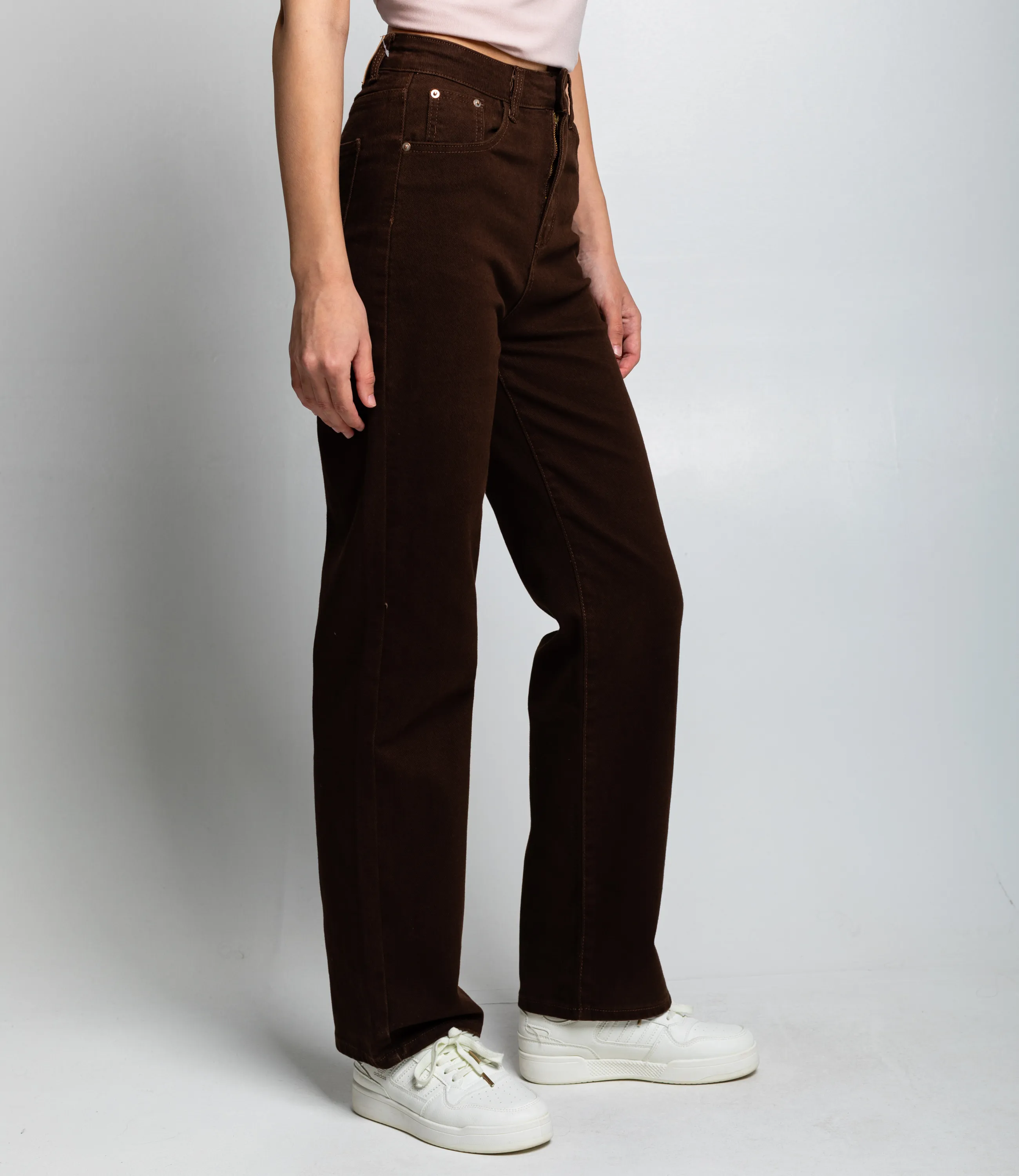 Джинсы #КТ8928, шоколадный - фото 3