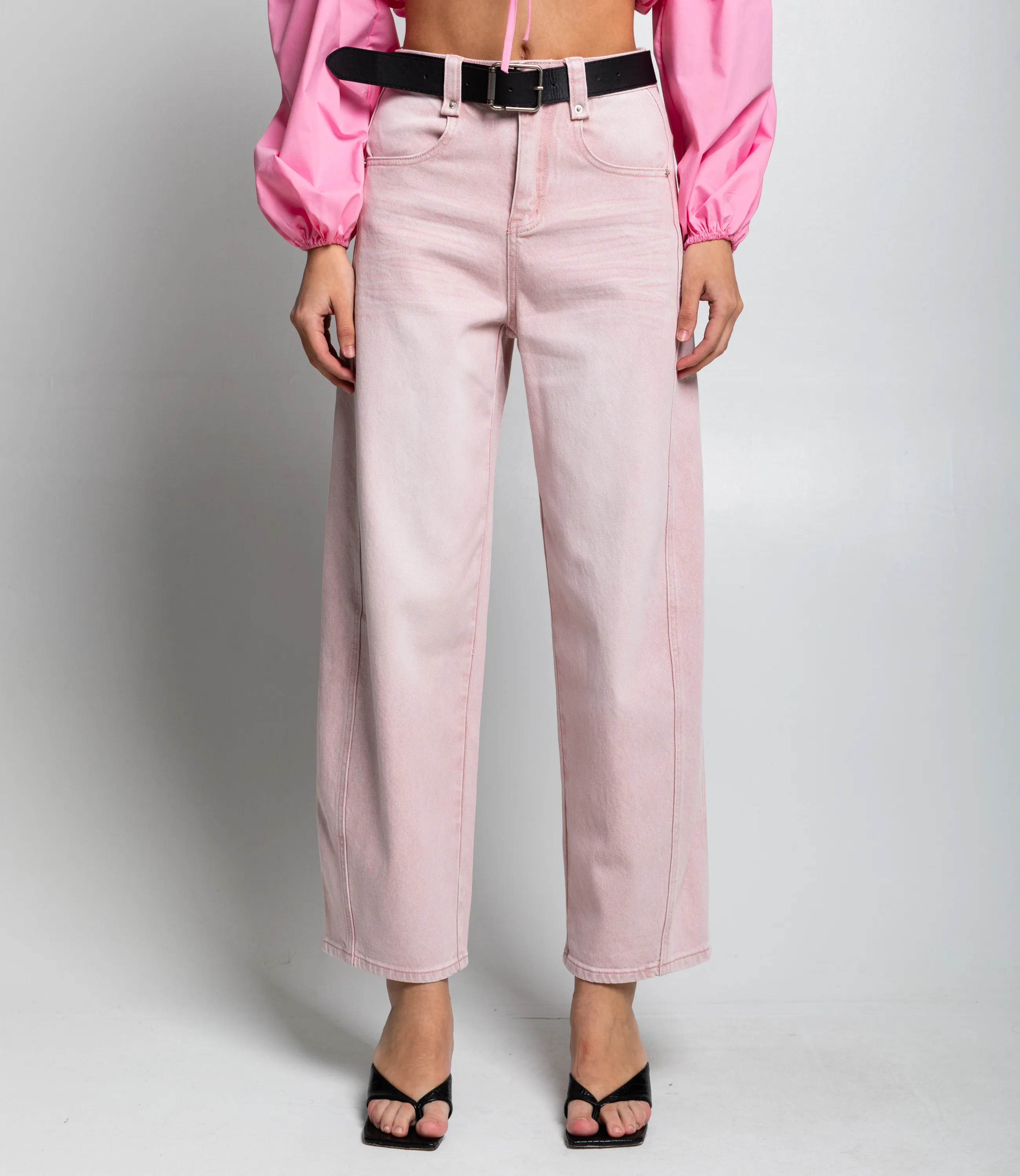 Джинсы #КТ89521, светло-розовый - фото 2