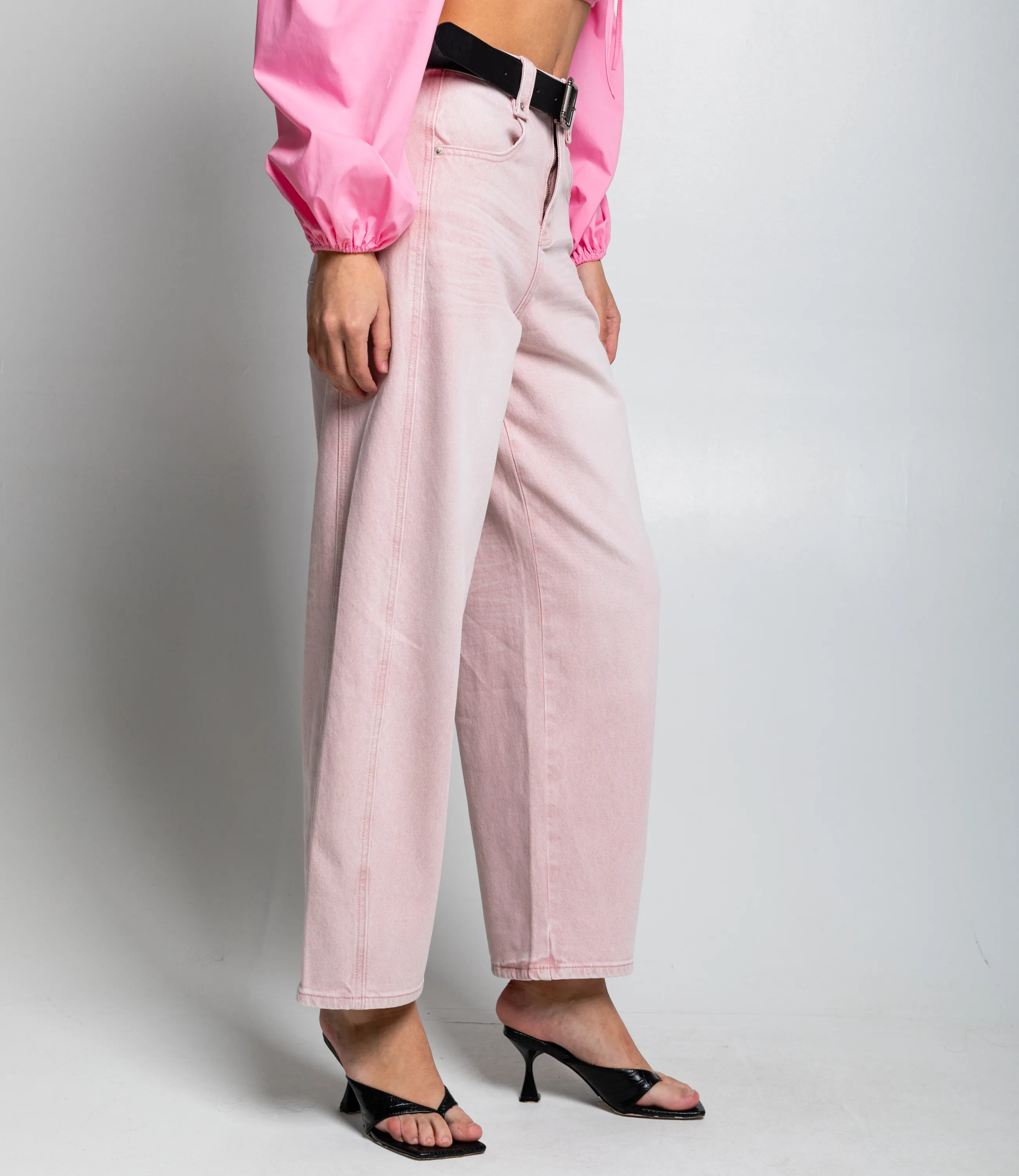 Джинсы #КТ89521, светло-розовый - фото 3