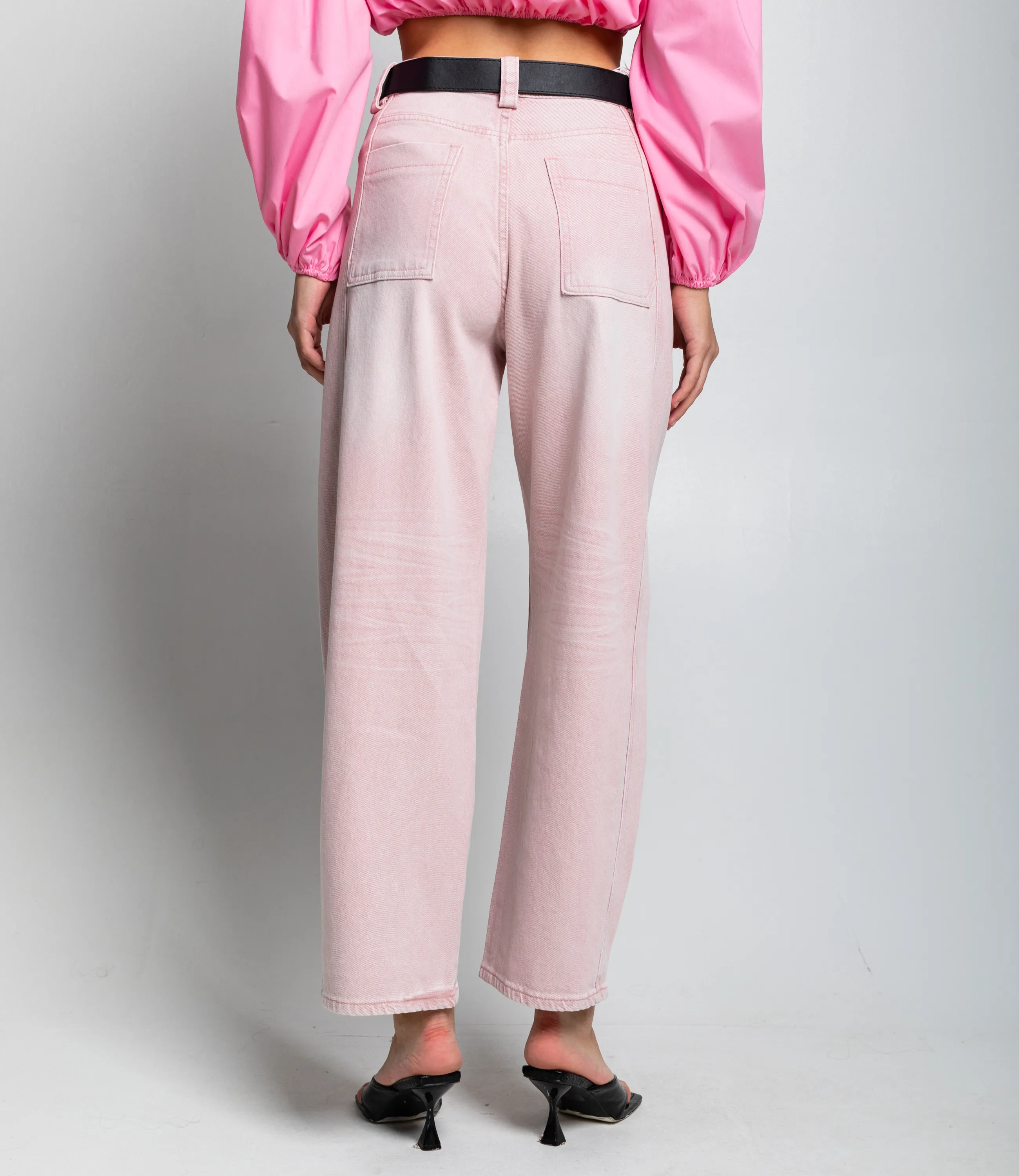 Джинсы #КТ89521, светло-розовый - фото 4