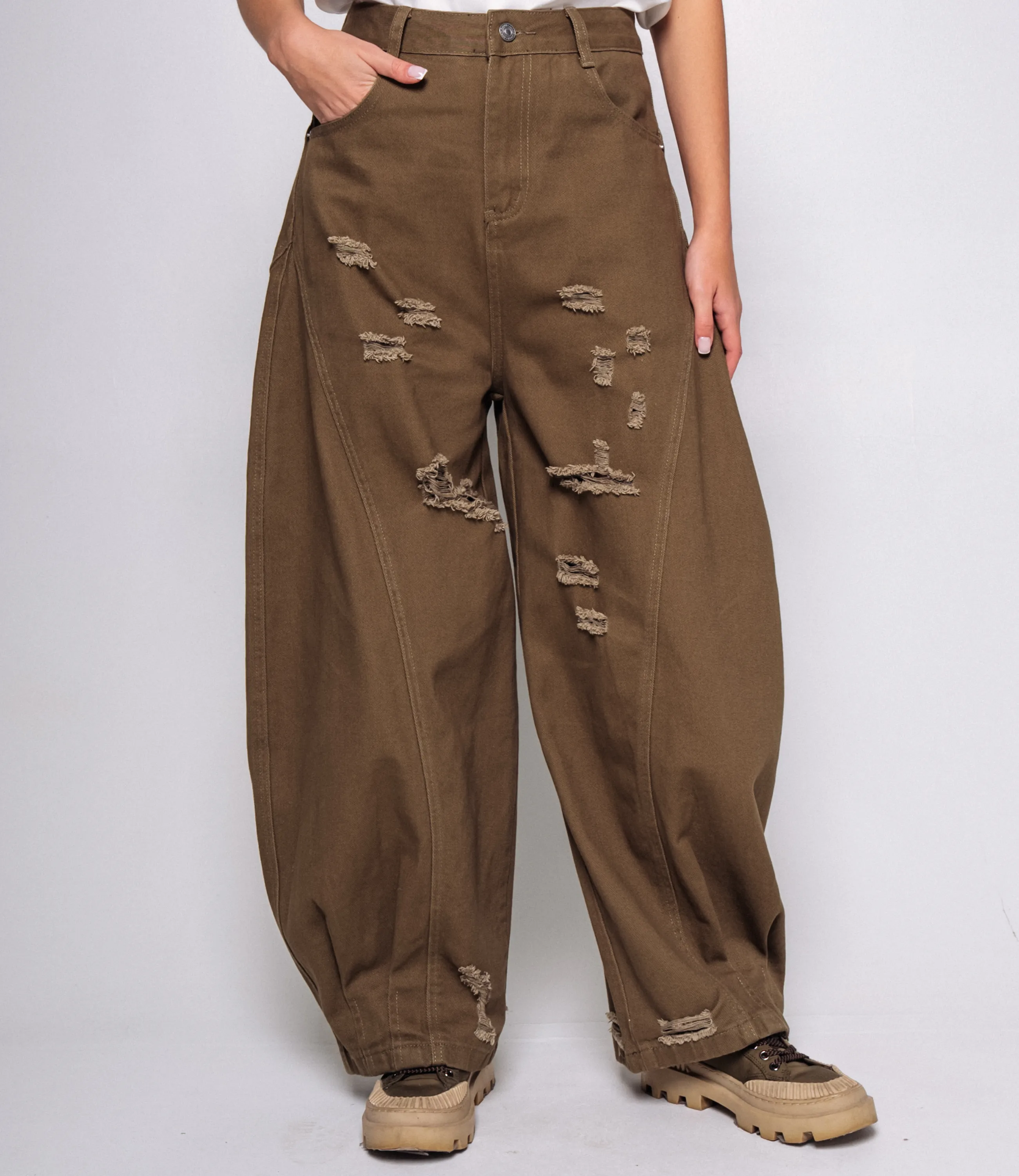 Джинсы #КТ3953 (1), хаки - фото 2