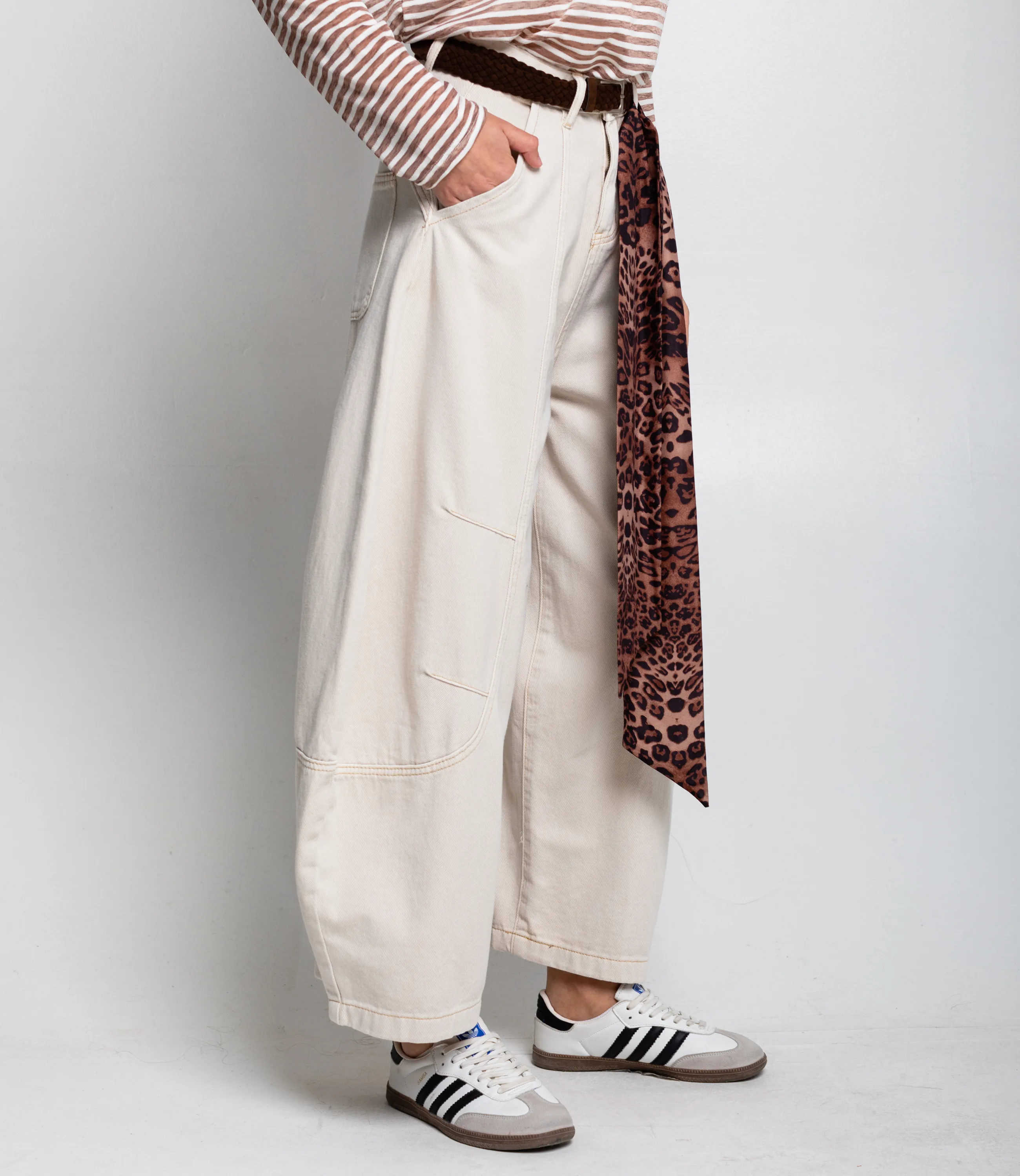 Джинсы #КТ70016, светло-бежевый - фото 3