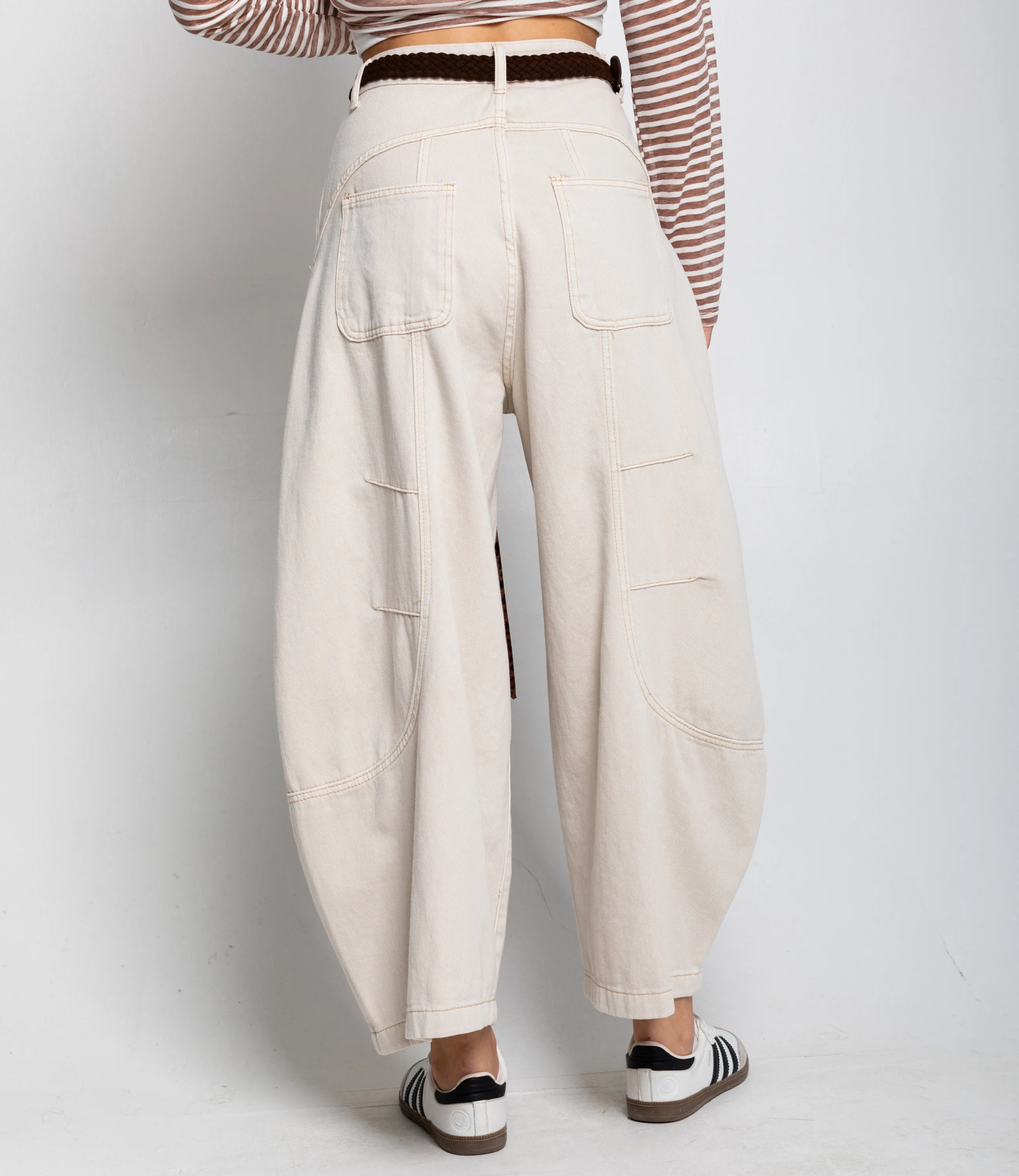 Джинсы #КТ70016, светло-бежевый - фото 4