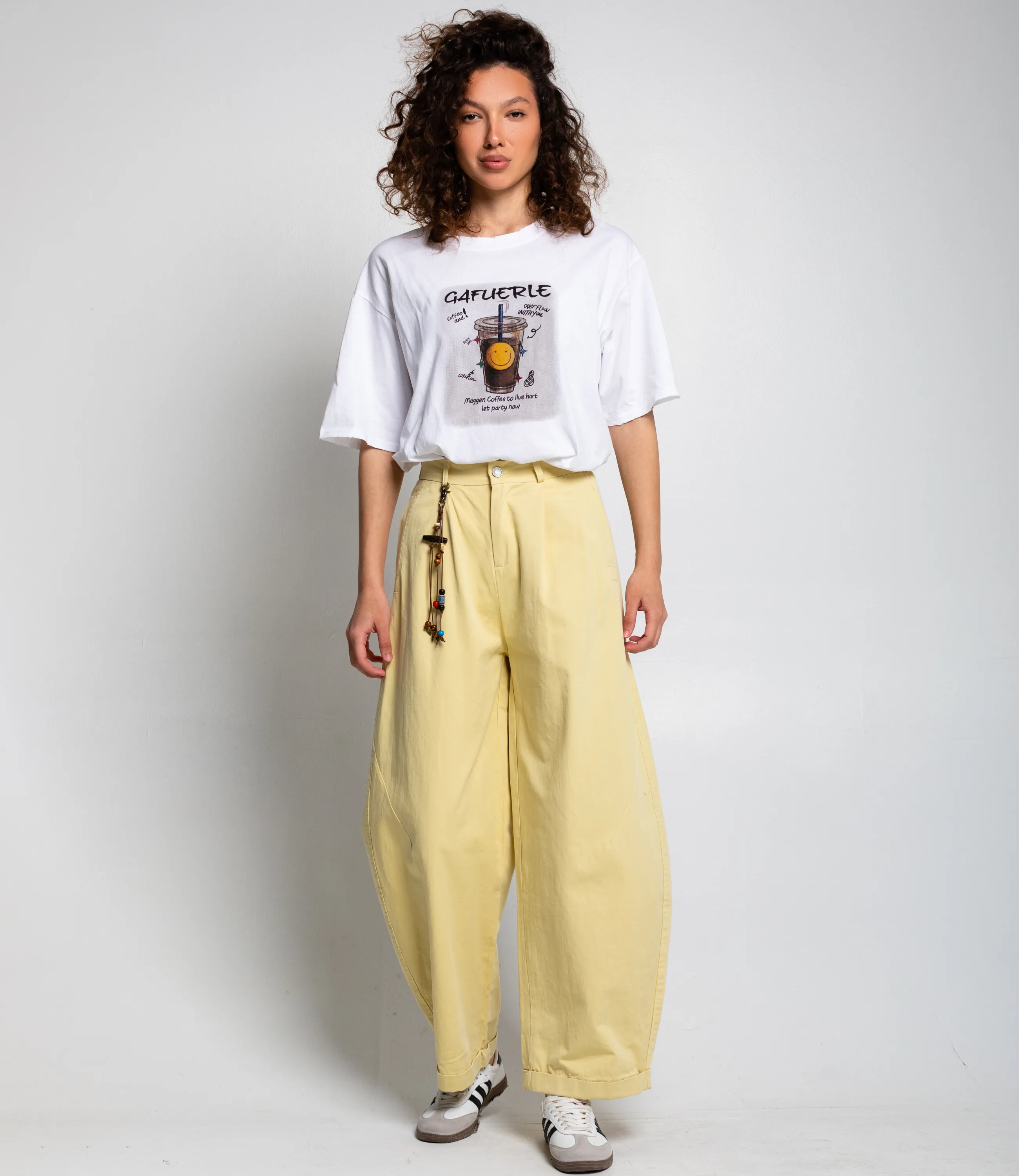 Брюки #КТ2635, светло-жёлтый - фото 1