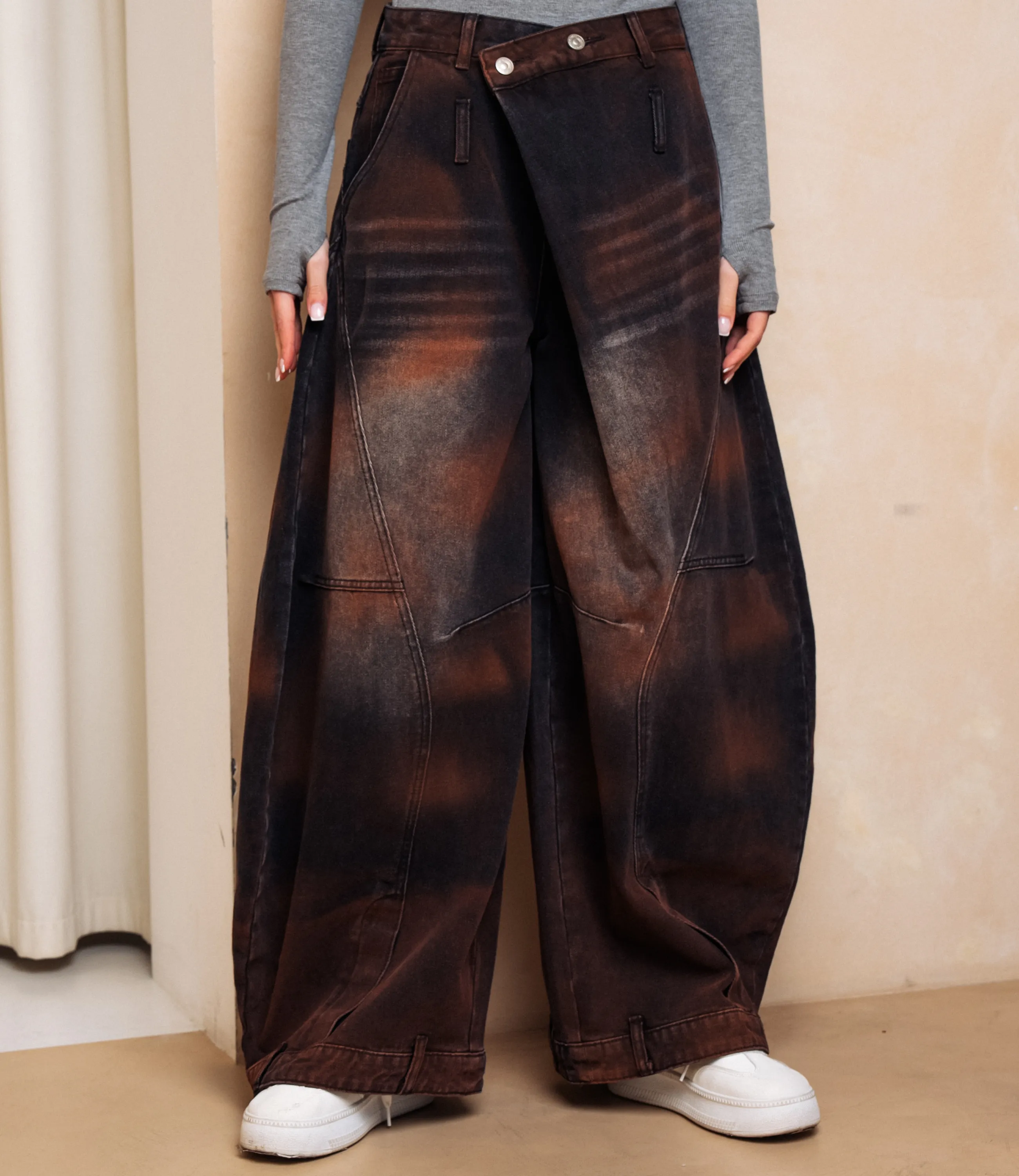 Джинсы #КТ3975, коричневый - фото 2