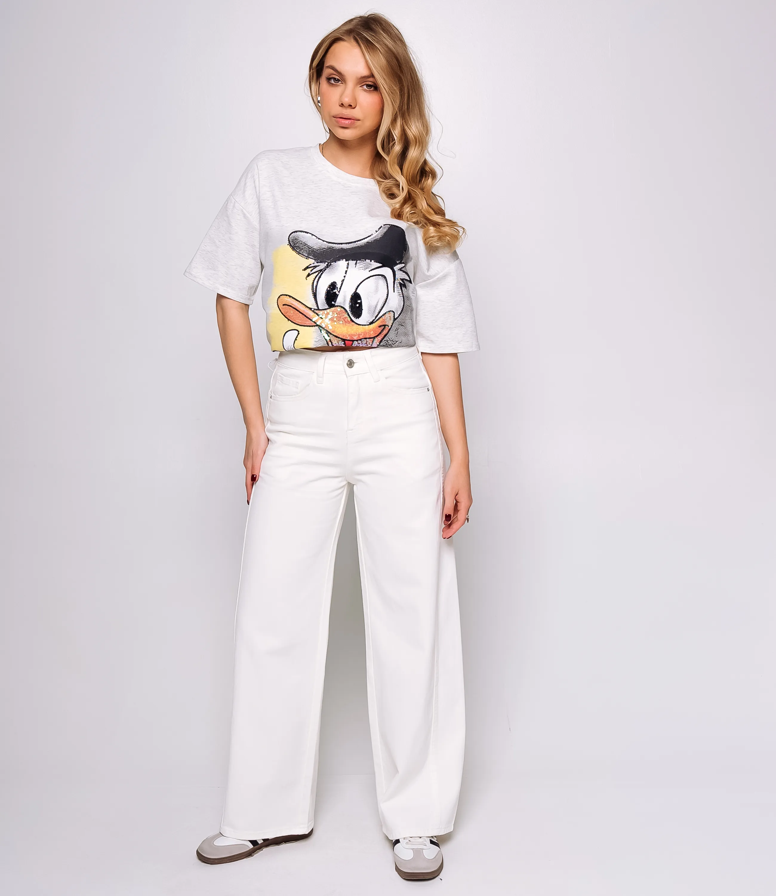 Джинсы #КТ9612, молочный - фото 1